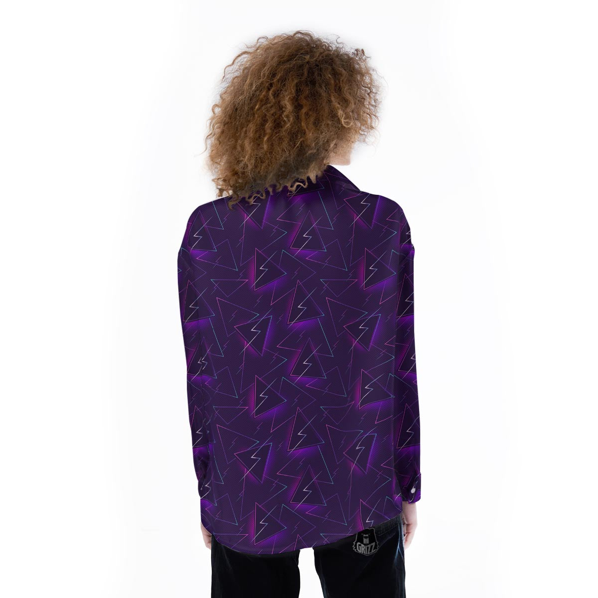 Funky Retro Print Pattern Women's Long Sleeve Shirts-grizzshop