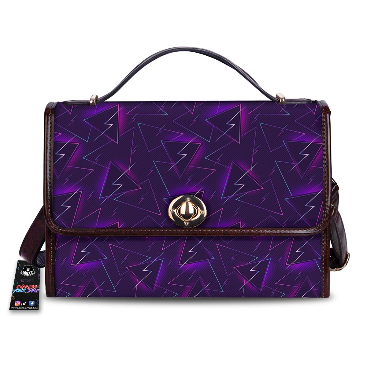 Funky Retro Print Pattern Women's Satchel Bag-grizzshop