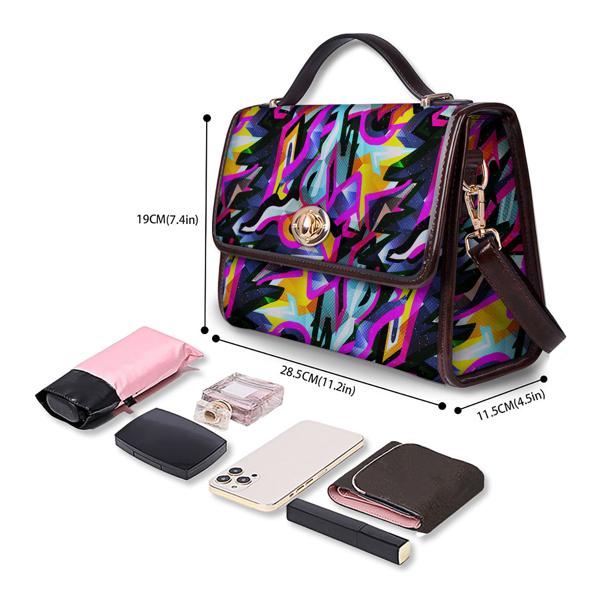 Funky Psychedelic Print Pattern Women's Satchel Bag