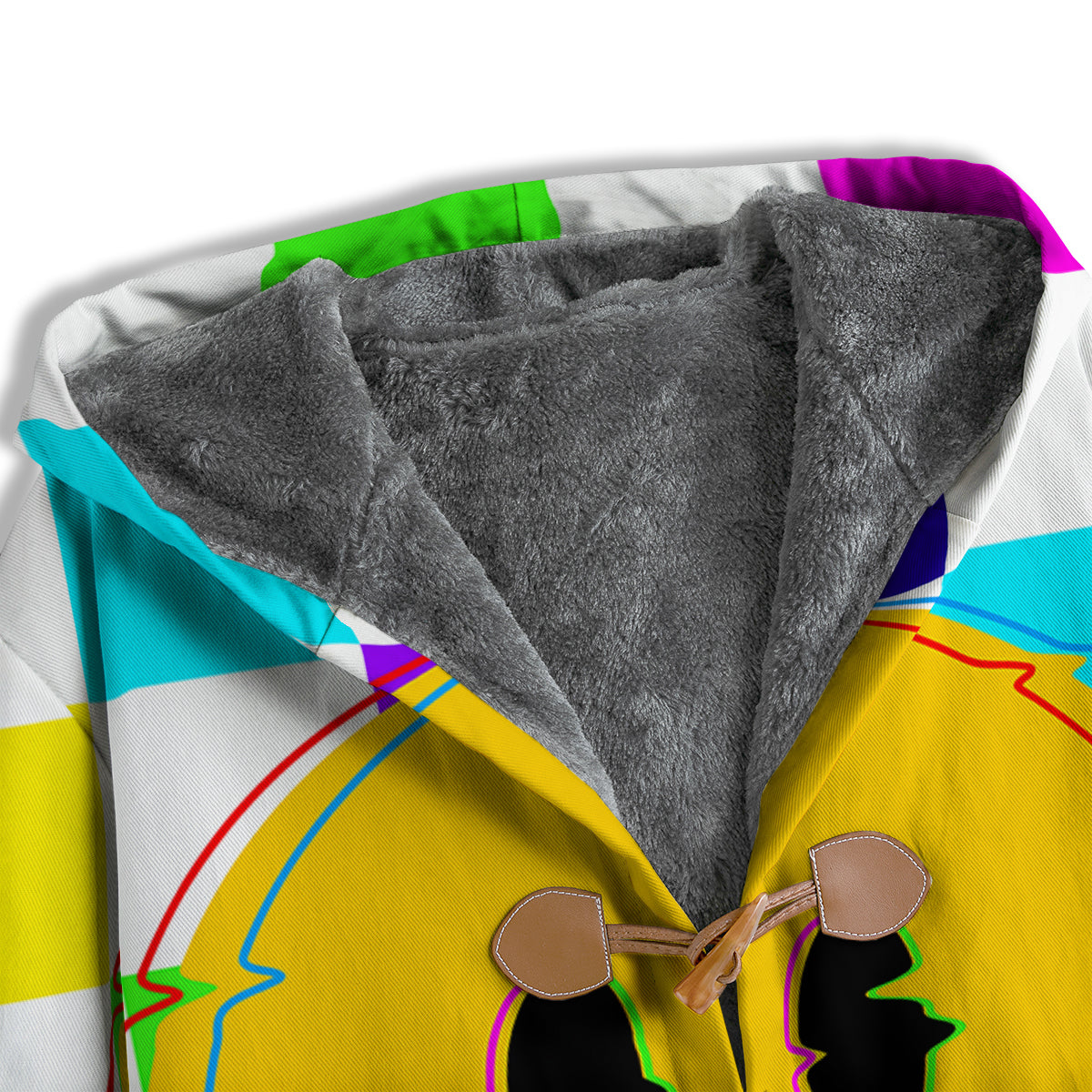 Funny Crazy Glitch And Checkered Neon Print Men's Windbreaker Jacket-grizzshop