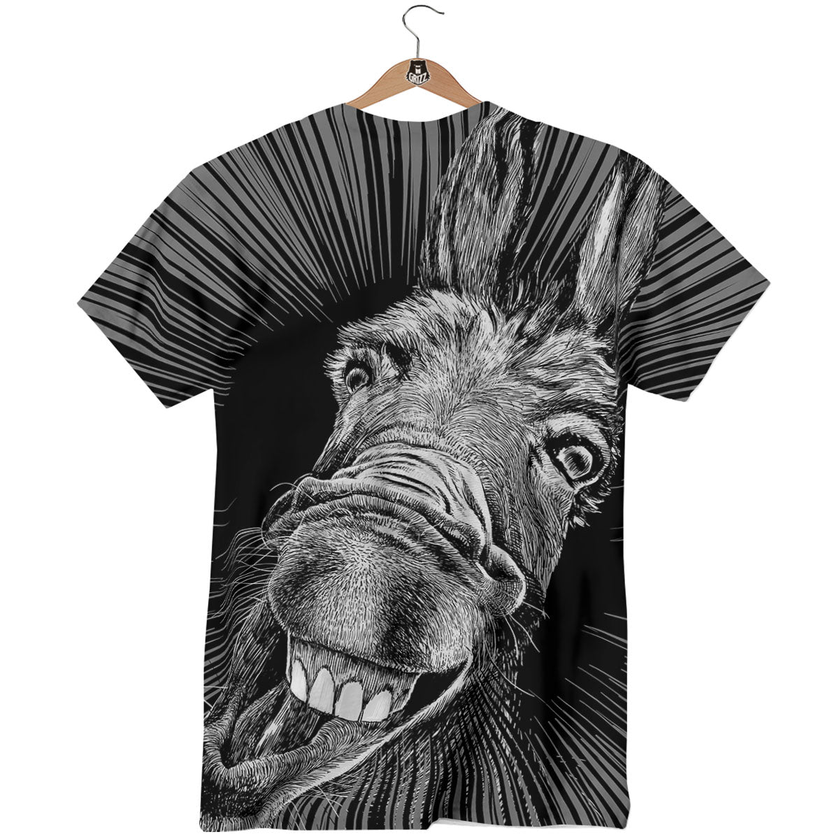 Funny Donkey White And Black Print T-Shirt-grizzshop
