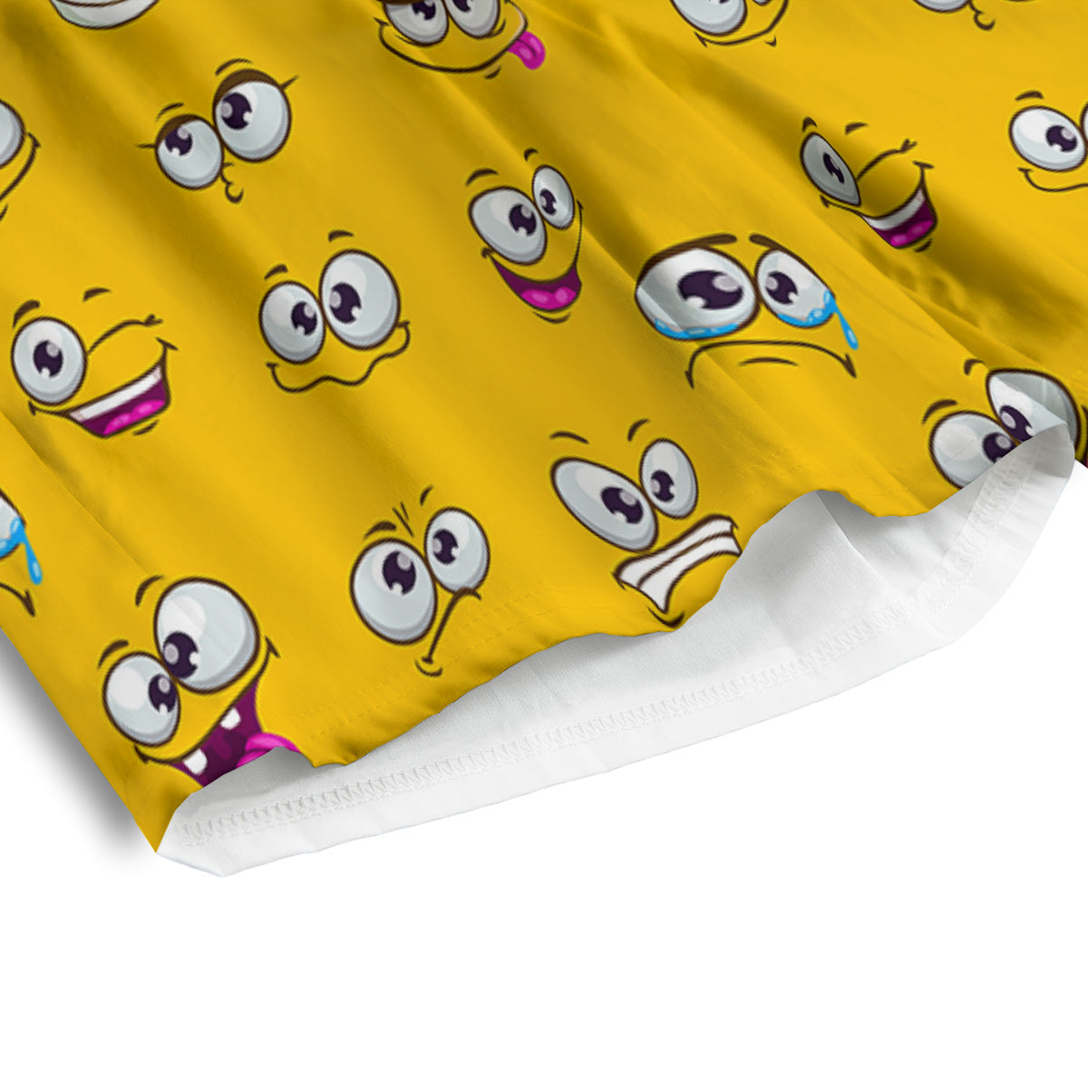 Funny Face Emoji Cartoon Print Pattern Men's Athletic Shorts
