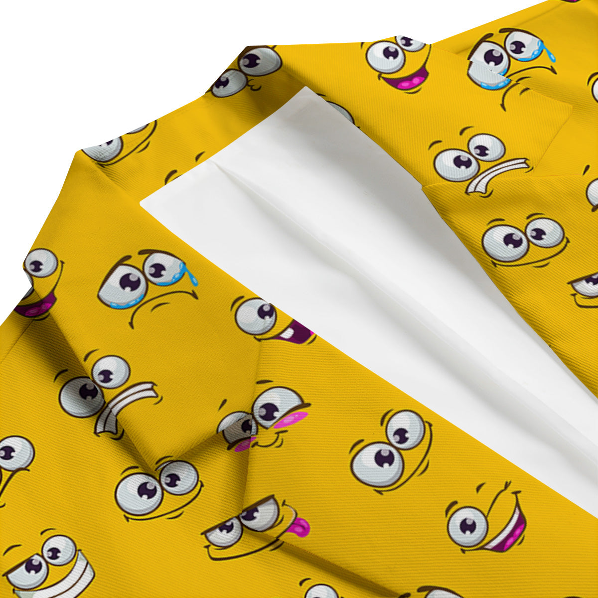 Funny Face Emoji Cartoon Print Pattern Men's Blazer-grizzshop