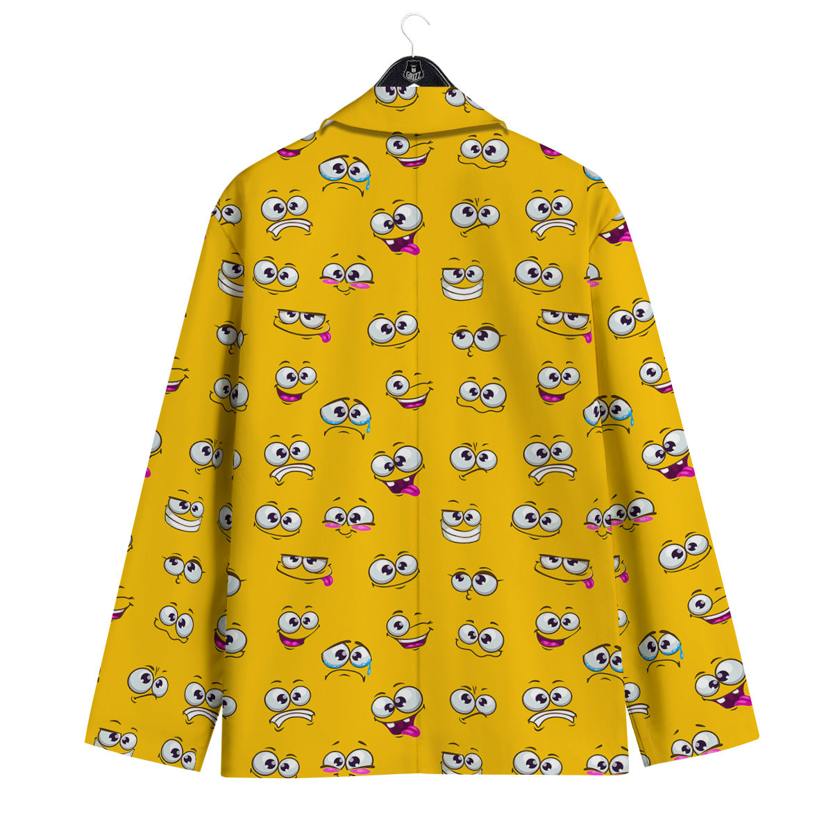 Funny Face Emoji Cartoon Print Pattern Men's Sport Coat-grizzshop