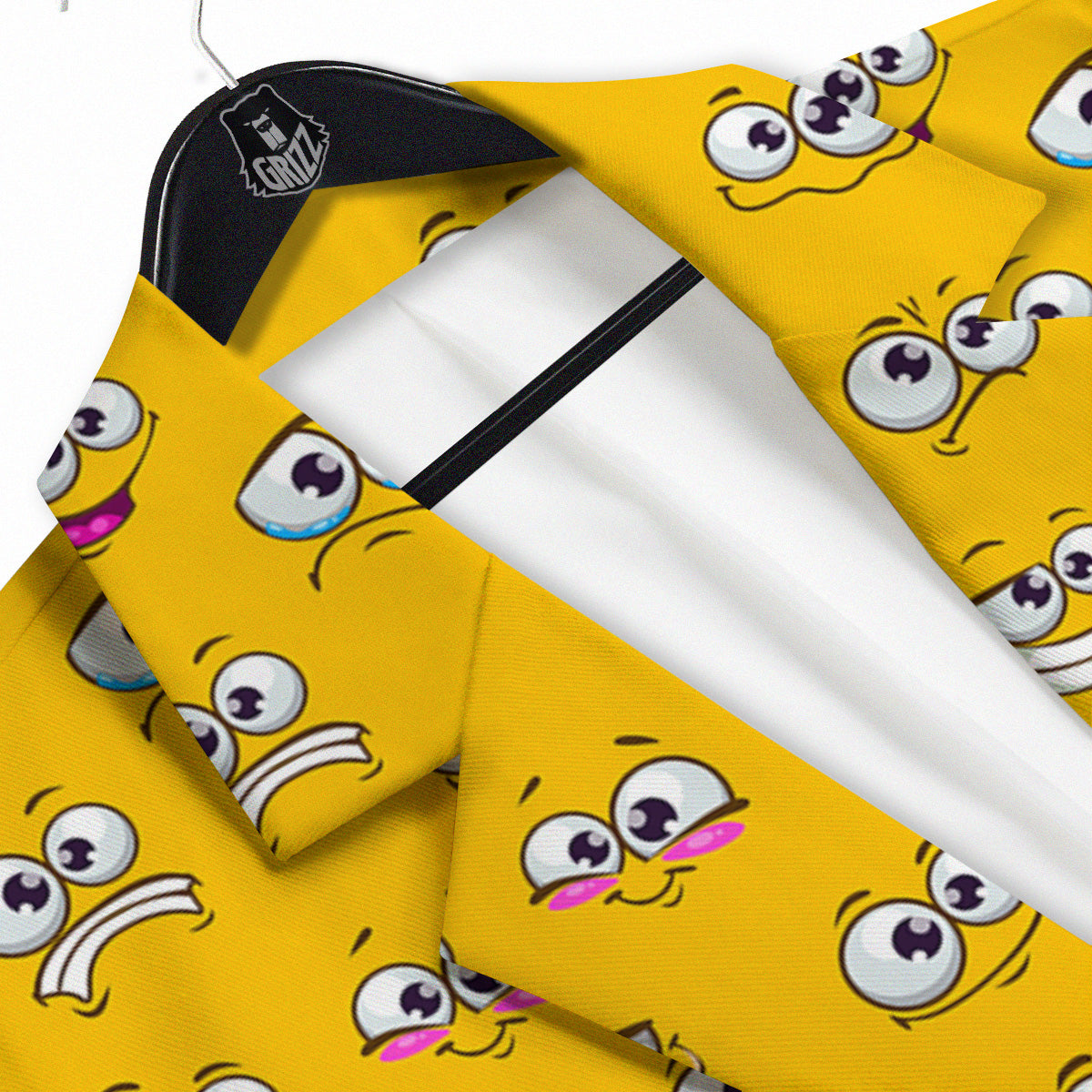 Funny Face Emoji Cartoon Print Pattern Men's Sport Coat-grizzshop
