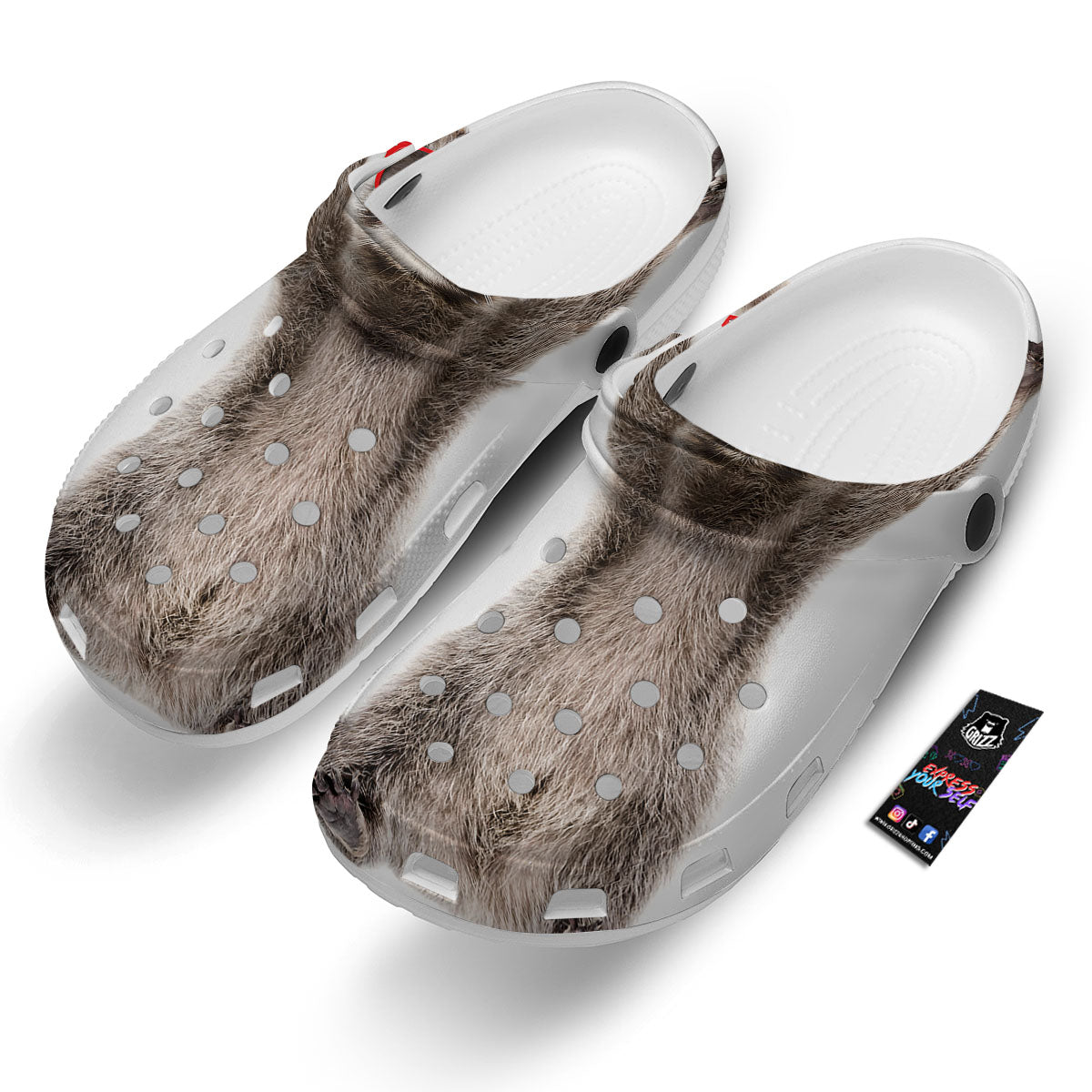 Funny Raccoon Print Clog-grizzshop