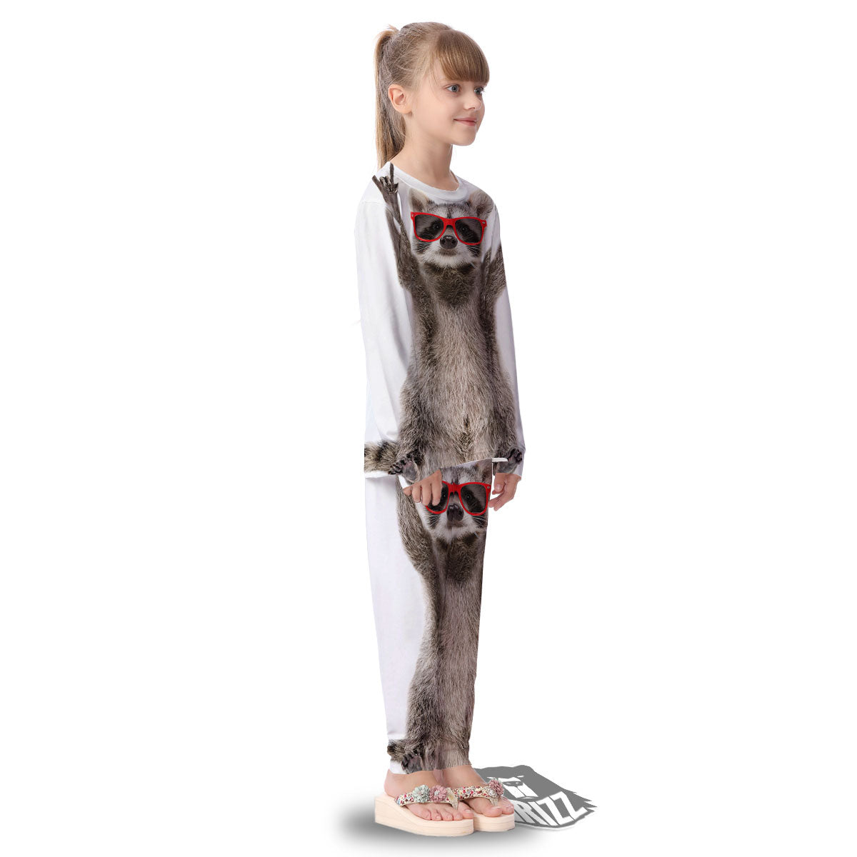 Funny Raccoon Print Kid's Pajamas-grizzshop