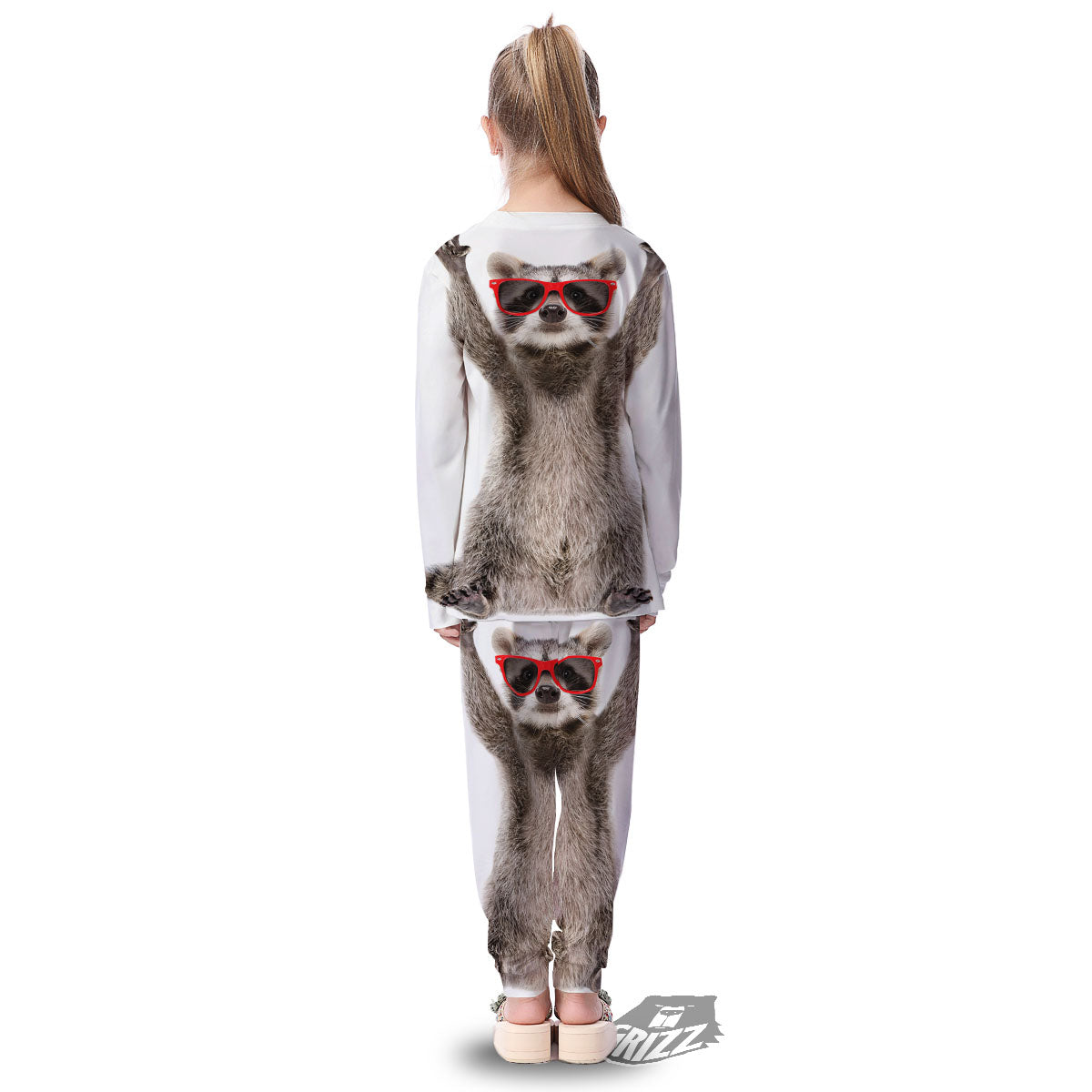 Funny Raccoon Print Kid's Pajamas-grizzshop