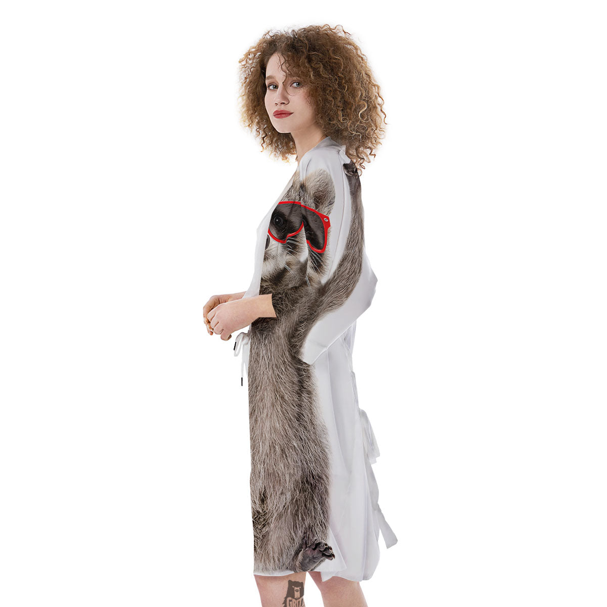 Funny Raccoon Print Kimono-grizzshop