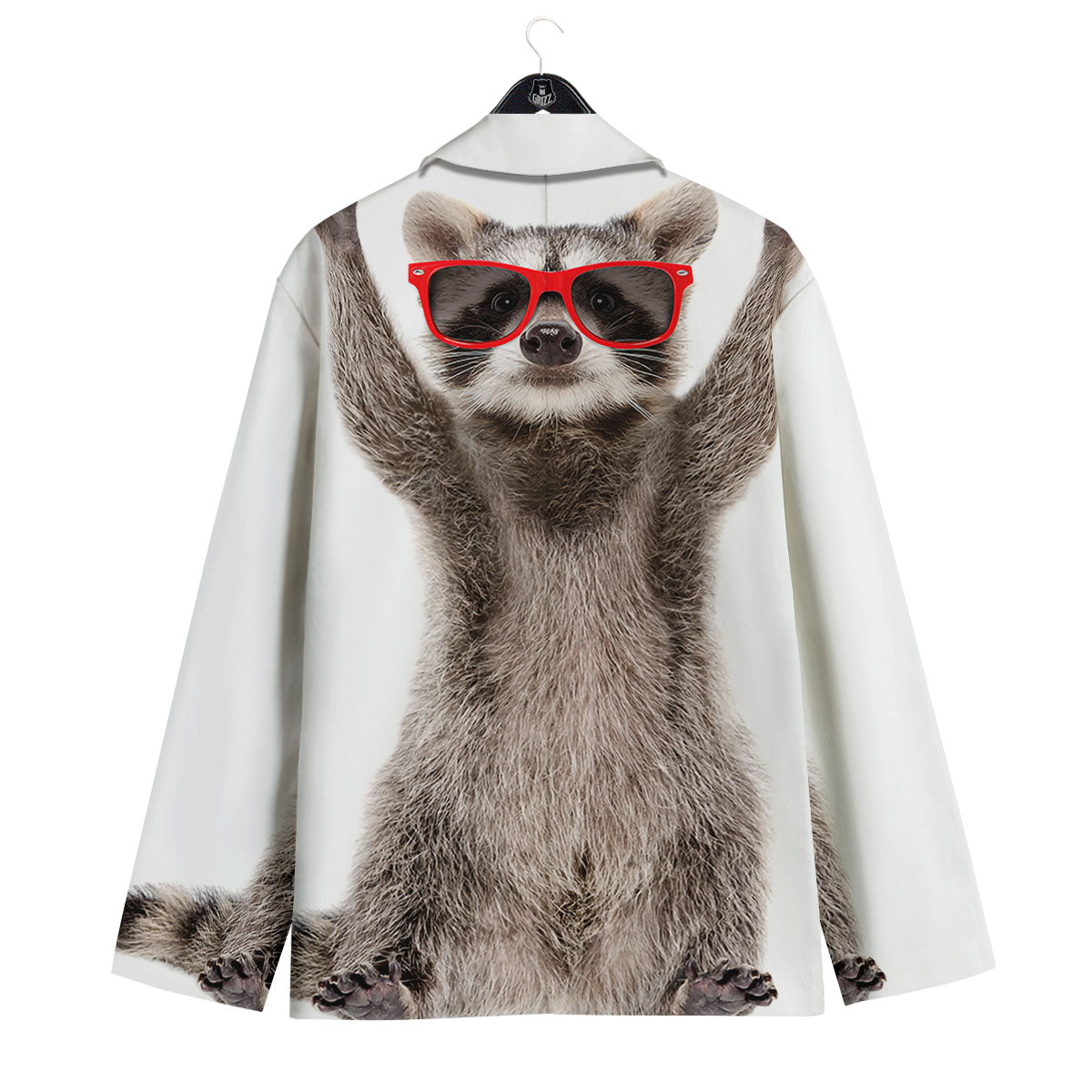 Funny Raccoon Print Men's Sport Coat-grizzshop