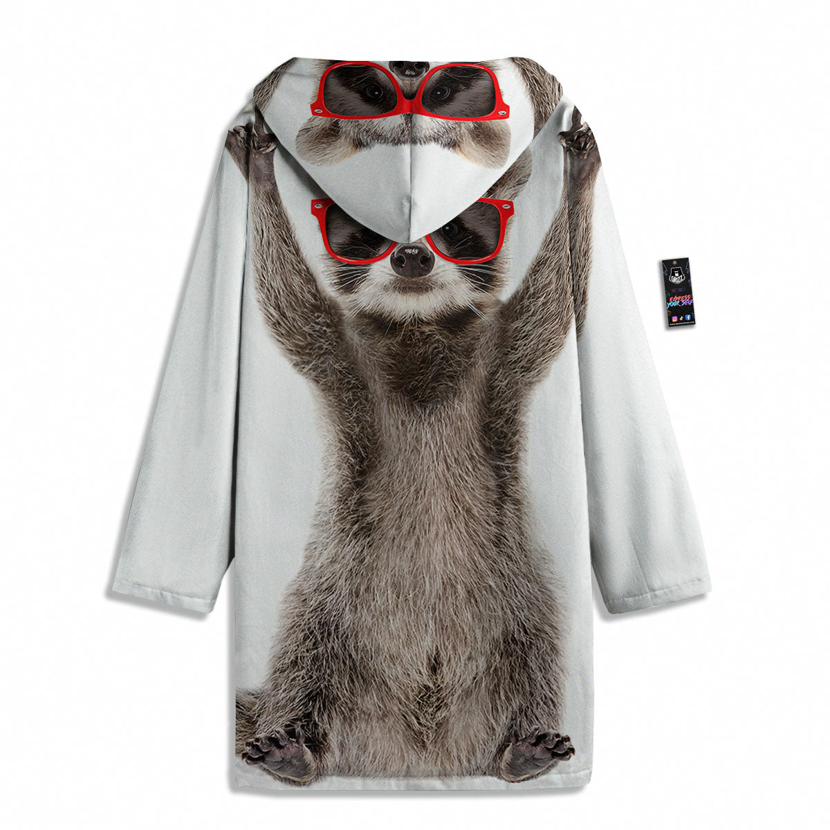 Funny Raccoon Print Men's Windbreaker Jacket-grizzshop