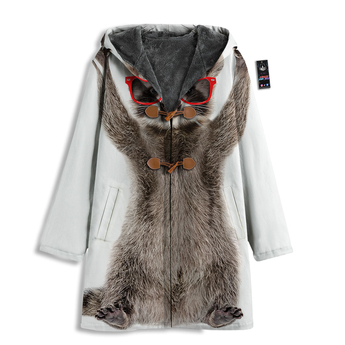 Funny Raccoon Print Men's Windbreaker Jacket-grizzshop