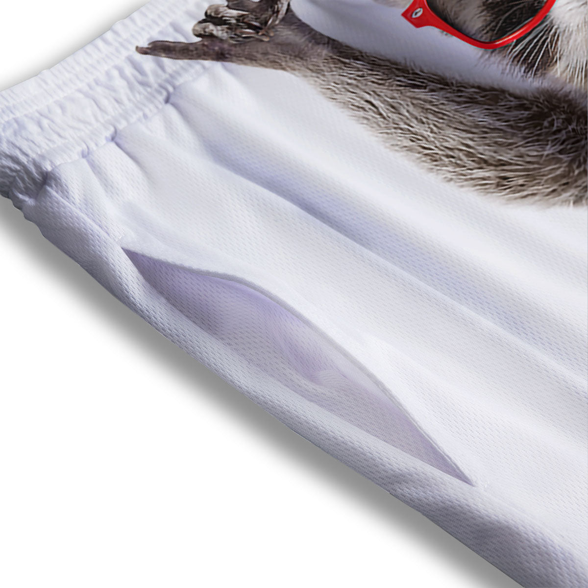 Funny Raccoon Print Mesh Shorts