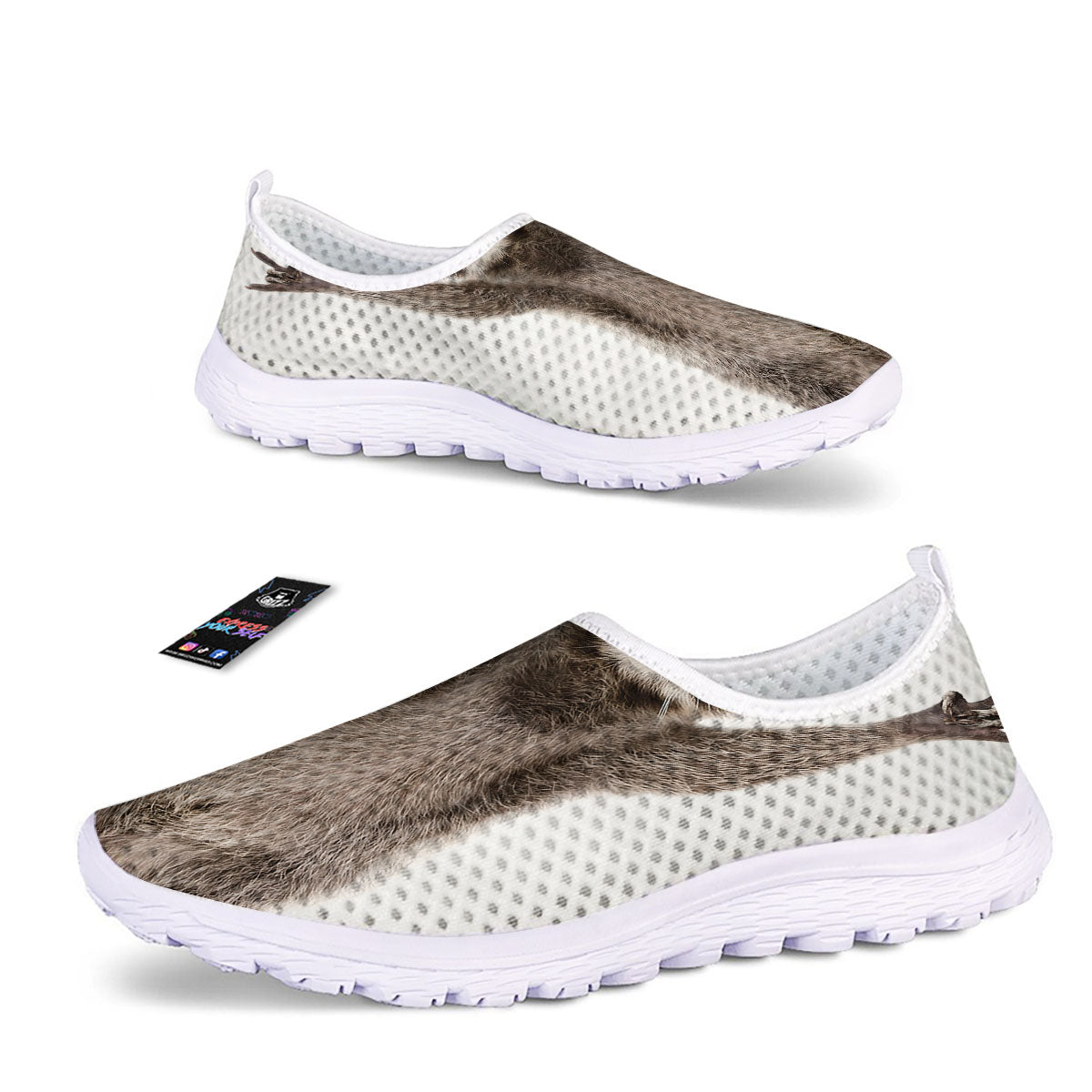 Funny Raccoon Print Nurse Shoes-grizzshop