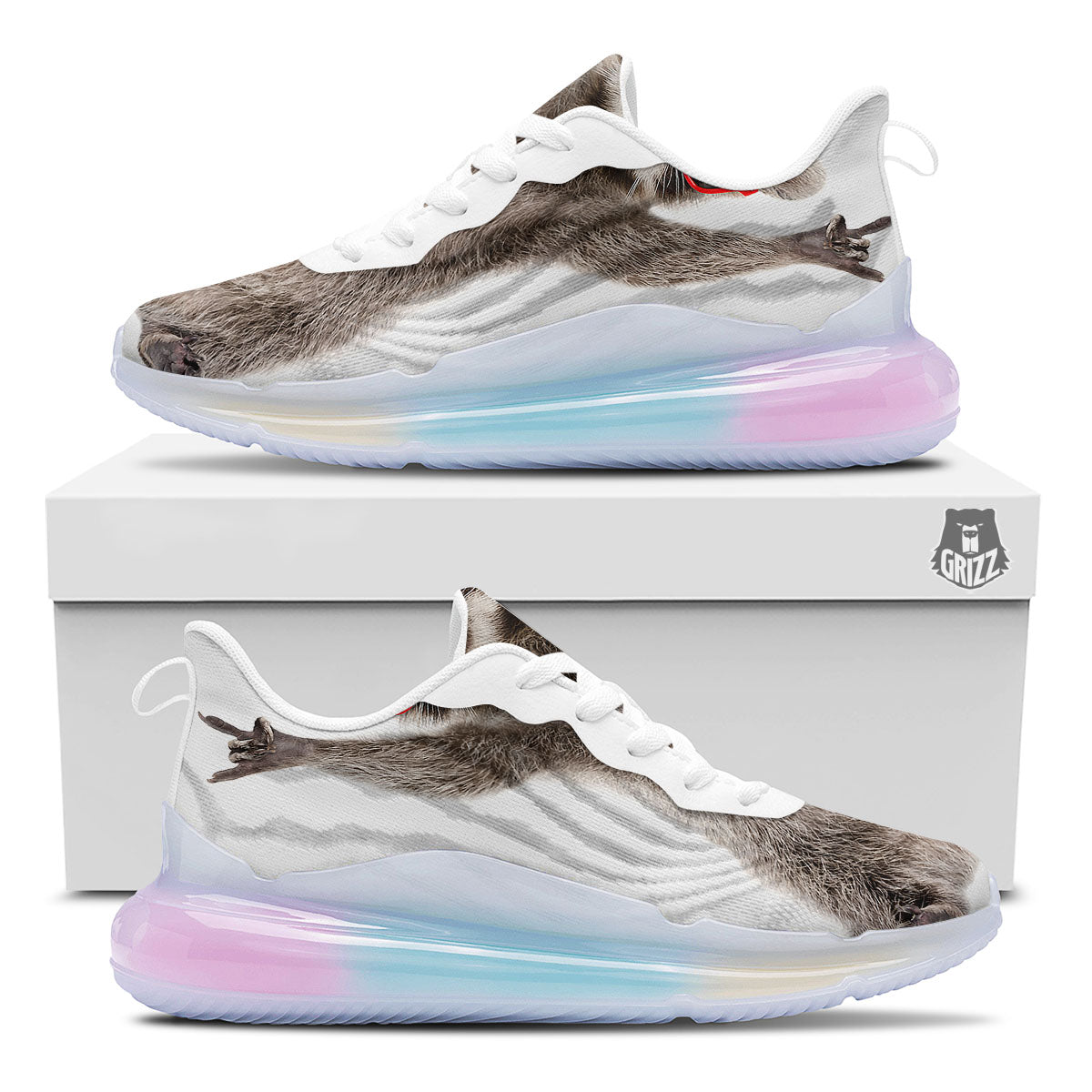 Funny Raccoon Print Running Sneakers-grizzshop
