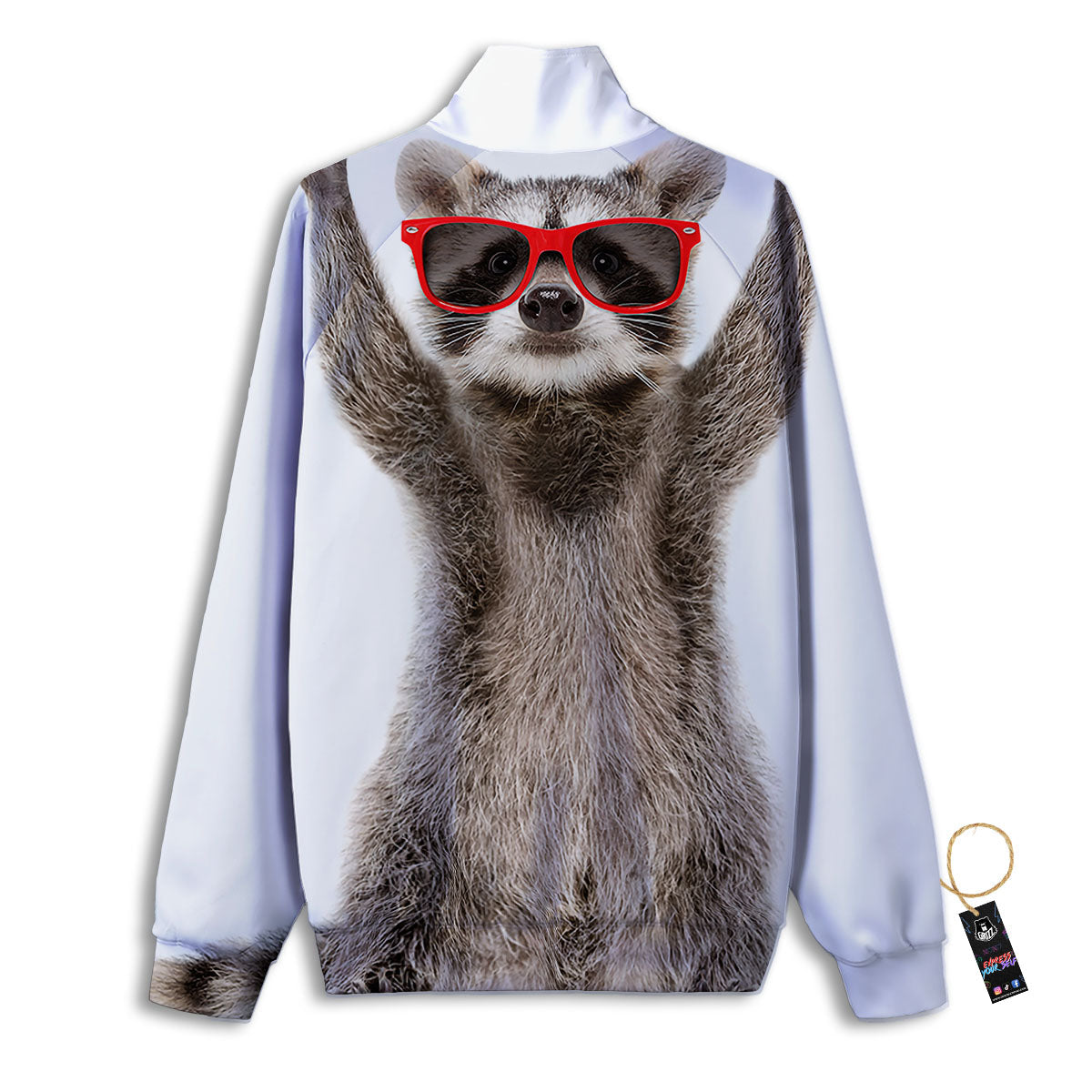 Funny Raccoon Print Track Jacket-grizzshop