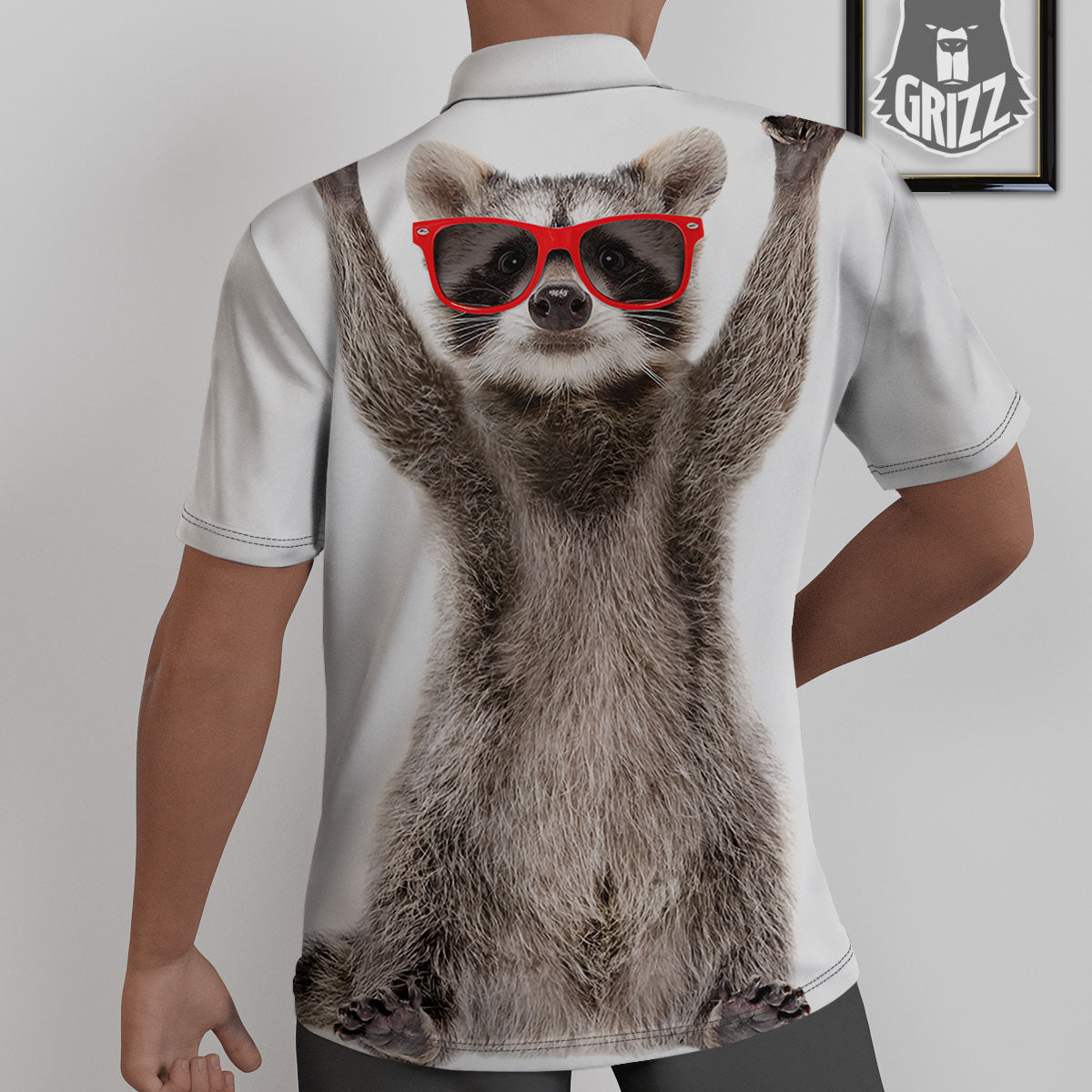 Funny Raccoon Print Untucked Shirts-grizzshop