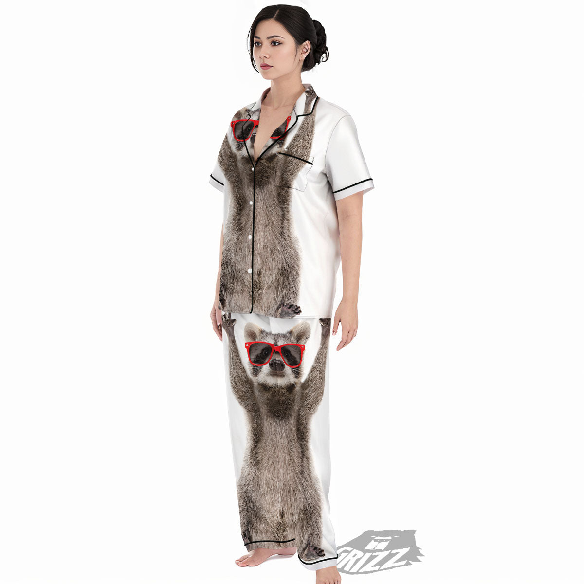 Funny Raccoon Print Women's Pajamas Set-grizzshop