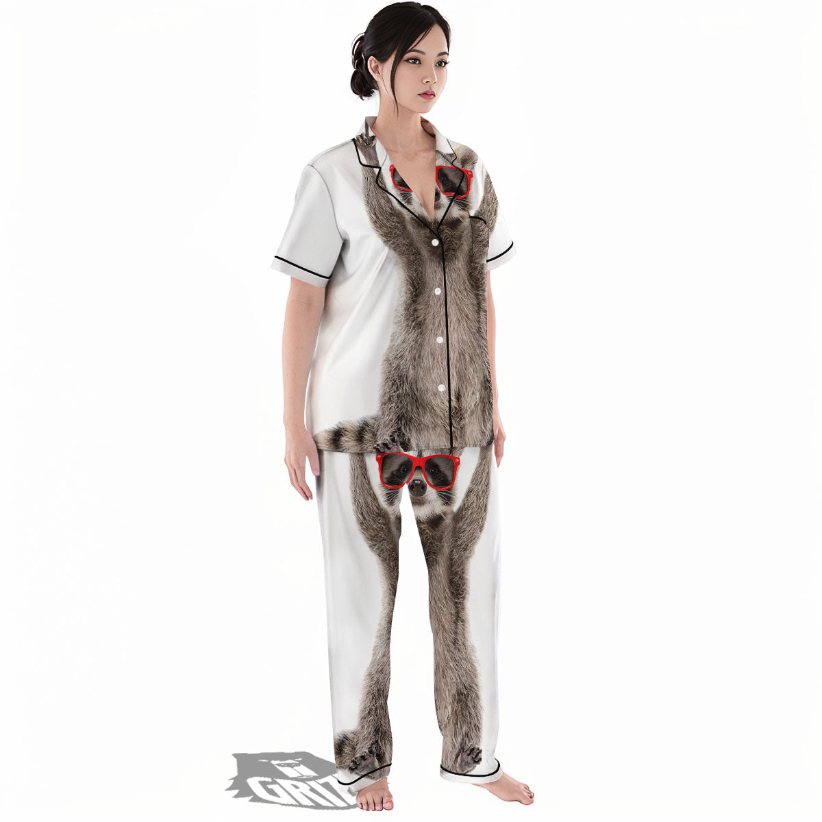 Funny Raccoon Print Women's Pajamas Set-grizzshop