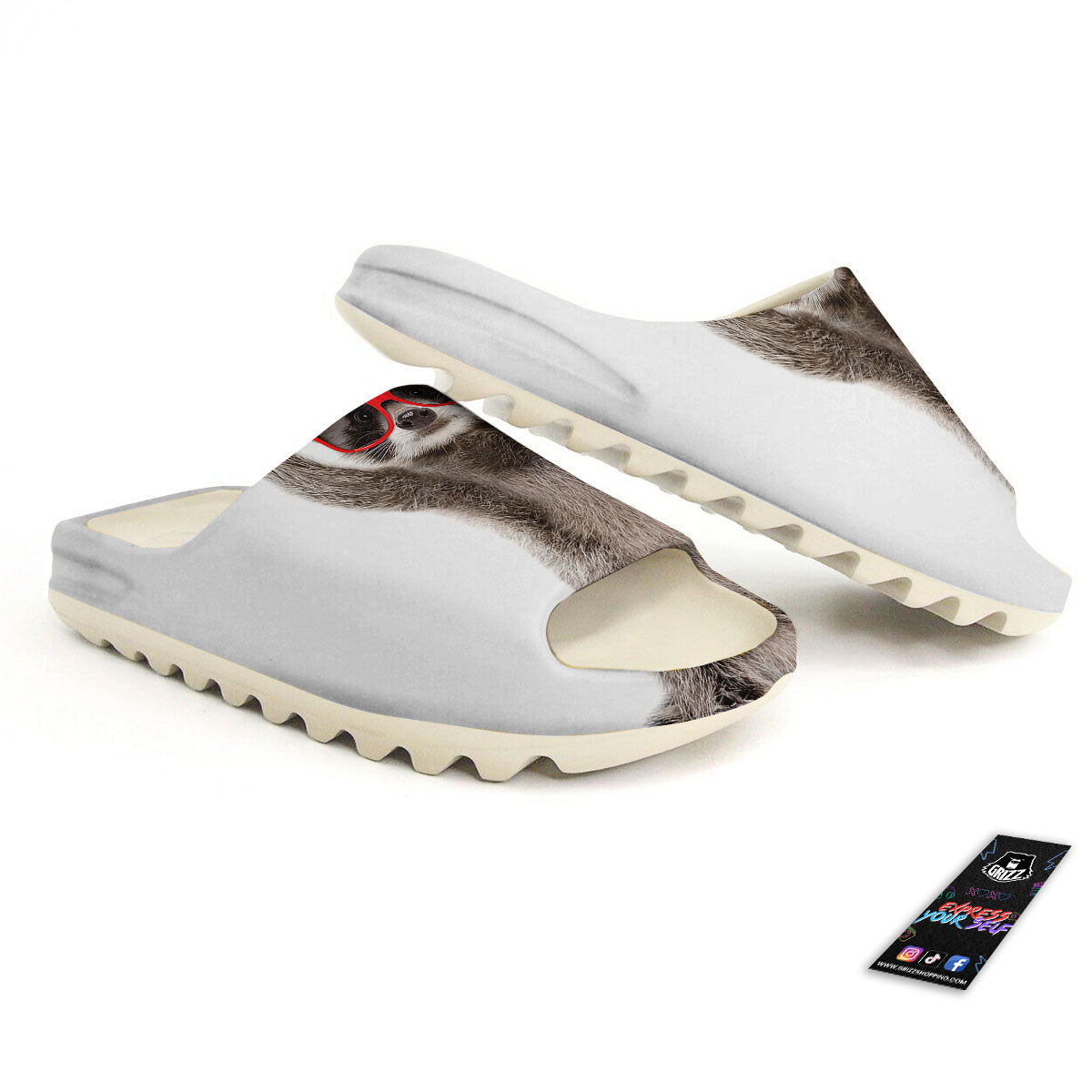 Funny Raccoon Print Sandals-grizzshop