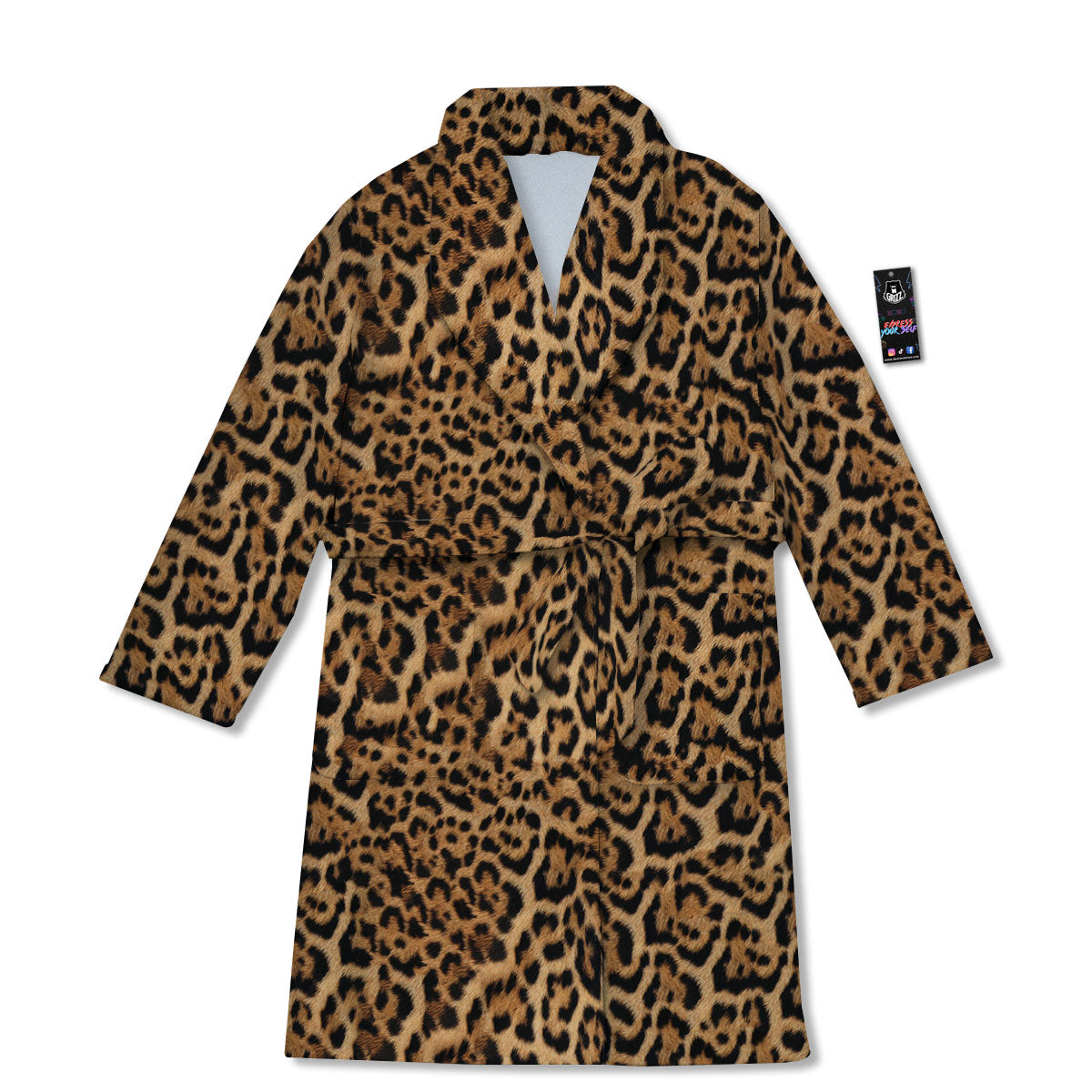 Fur Jaguar Print Pattern Bathrobe-grizzshop