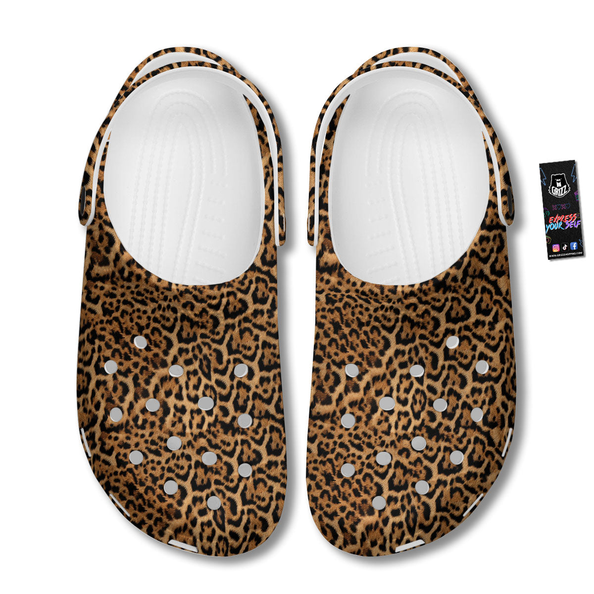 Fur Jaguar Print Pattern Clog-grizzshop