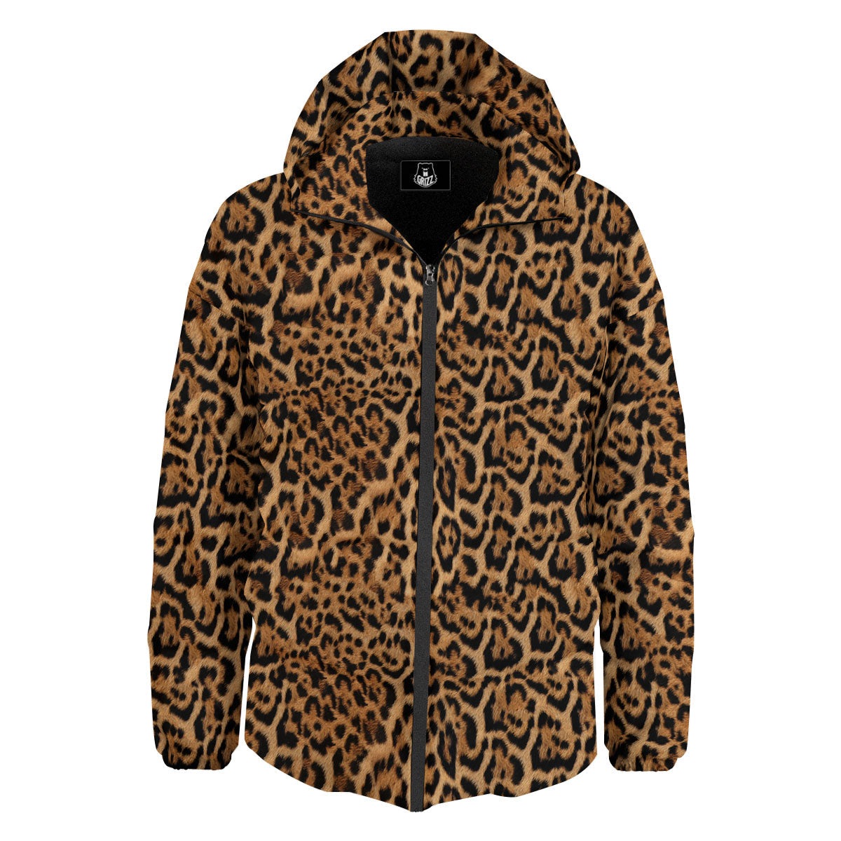 Fur Jaguar Print Pattern Down Jacket-grizzshop