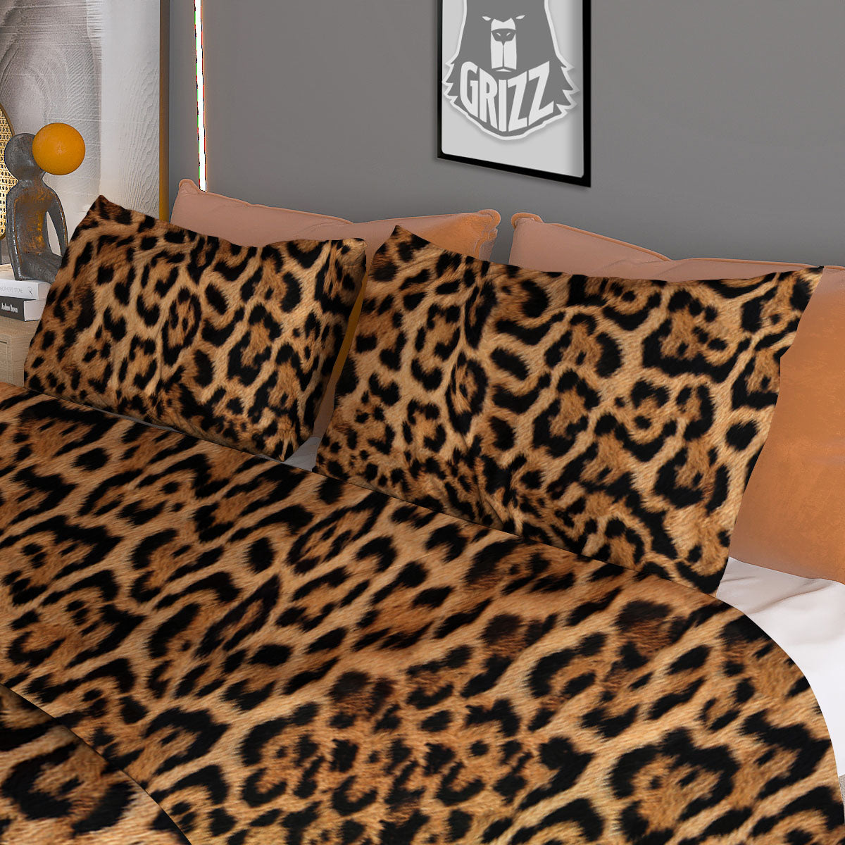 Fur Jaguar Print Pattern Duvet Cover Bedding Set