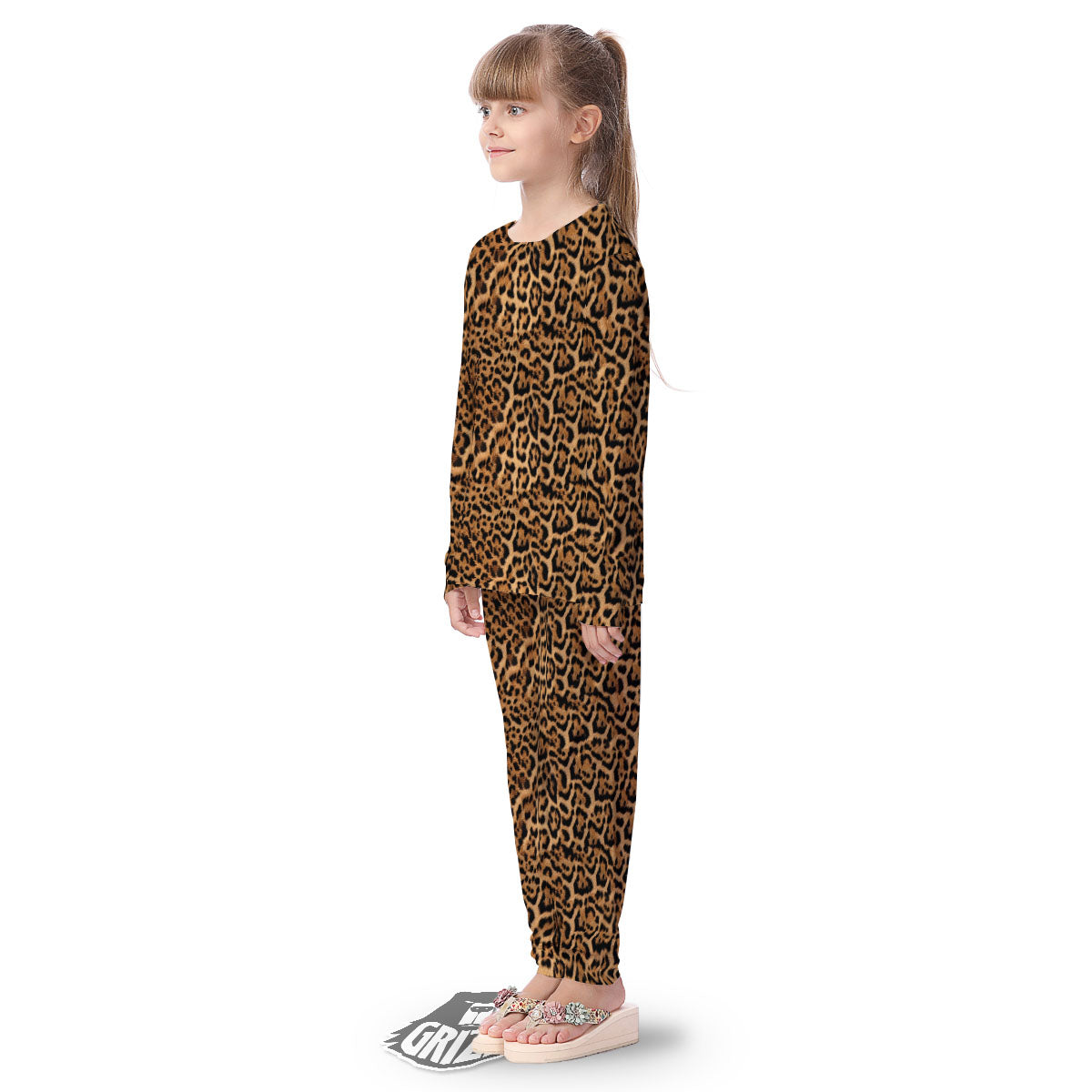 Fur Jaguar Print Pattern Kid's Pajamas-grizzshop