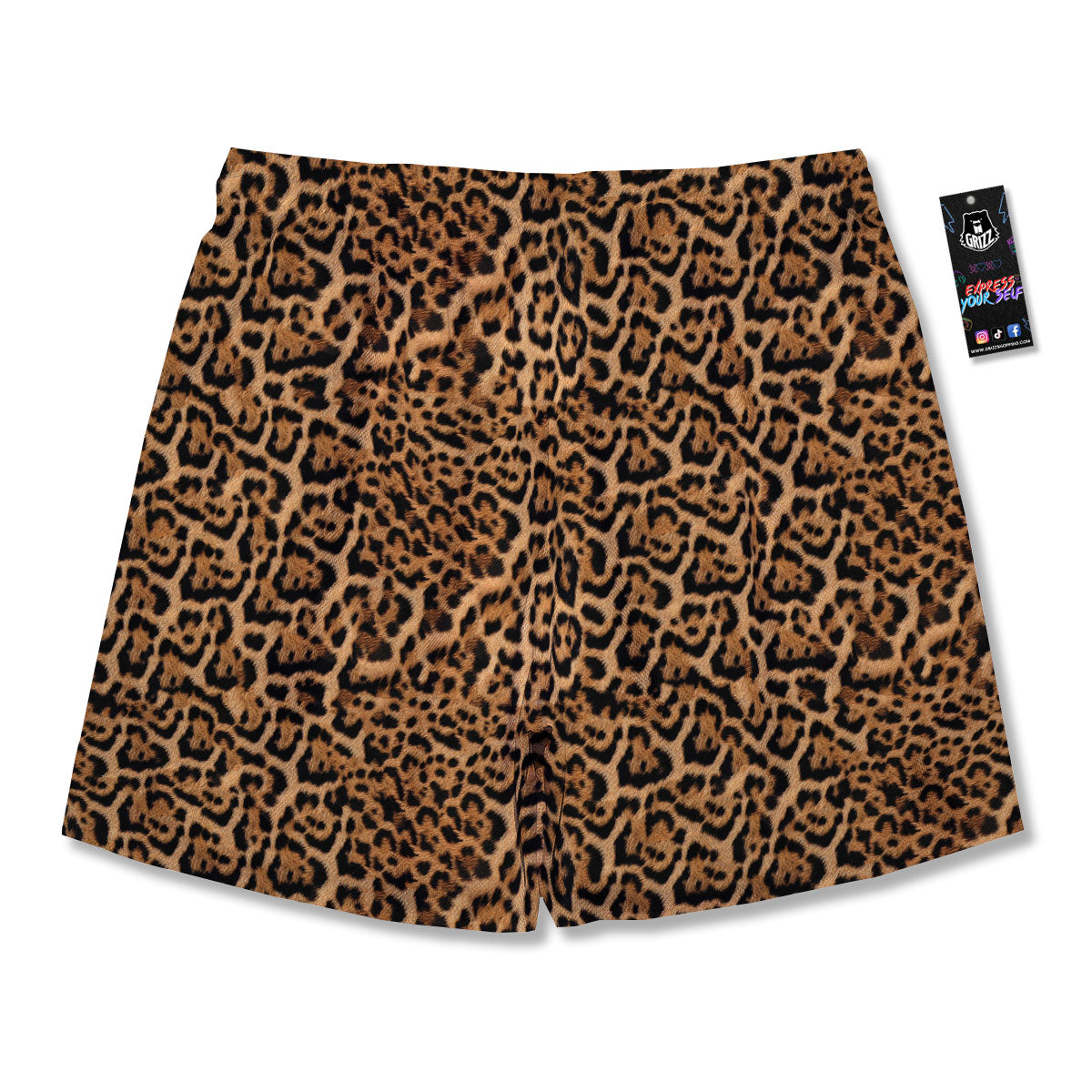 Fur Jaguar Print Pattern Men's Running Shorts-grizzshop