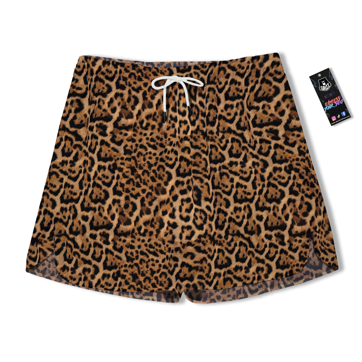 Fur Jaguar Print Pattern Men's Running Shorts-grizzshop