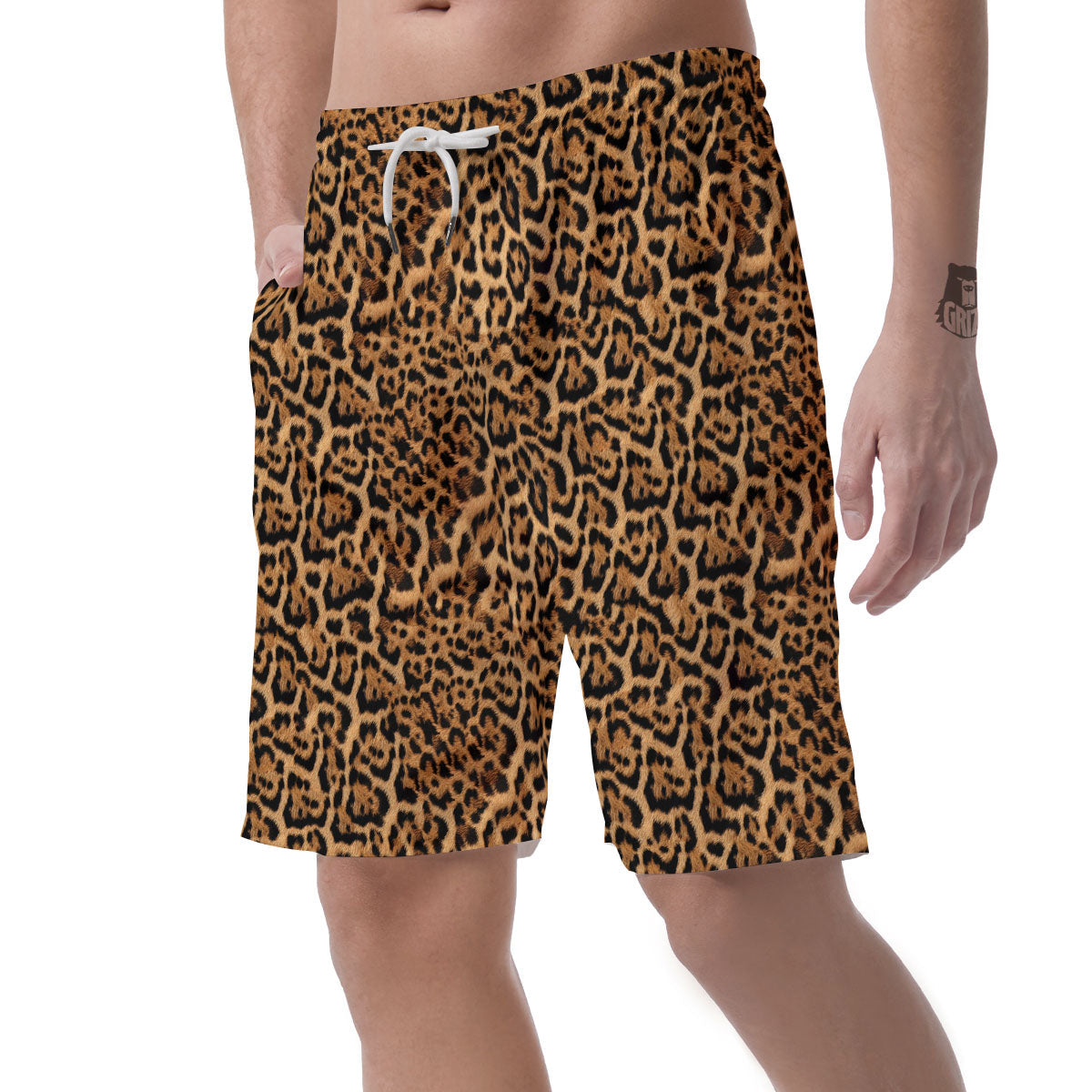 Fur Jaguar Print Pattern Men's Shorts-grizzshop