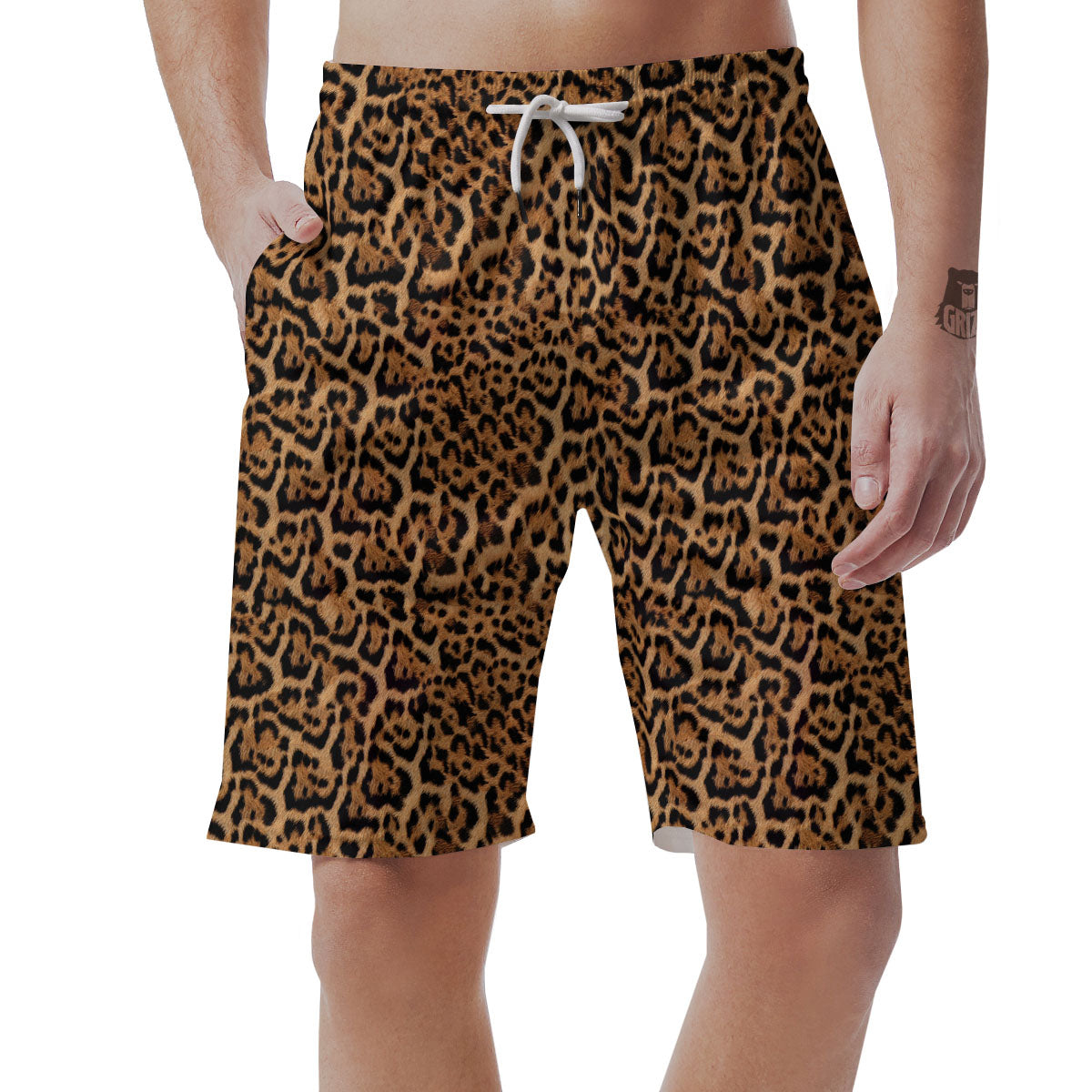 Fur Jaguar Print Pattern Men's Shorts-grizzshop