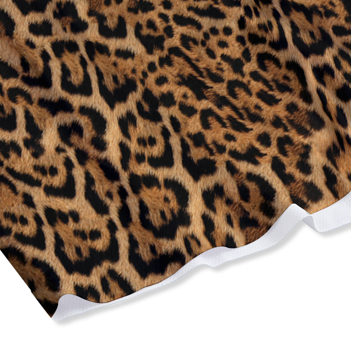 Fur Jaguar Print Pattern Mesh Shorts