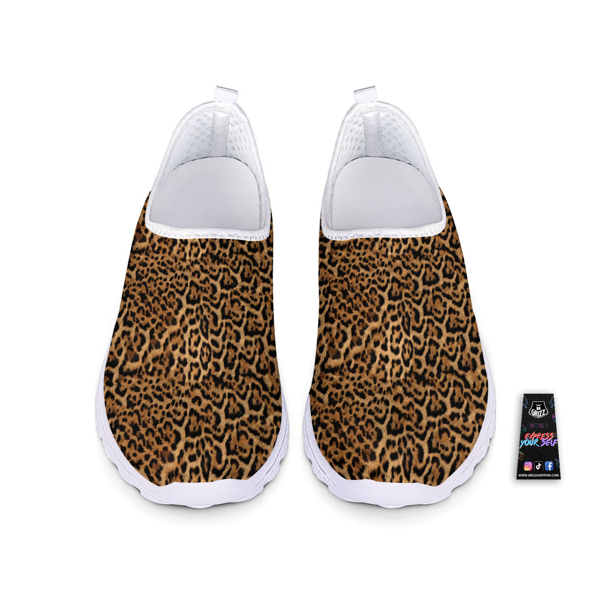 Fur Jaguar Print Pattern Nurse Shoes-grizzshop