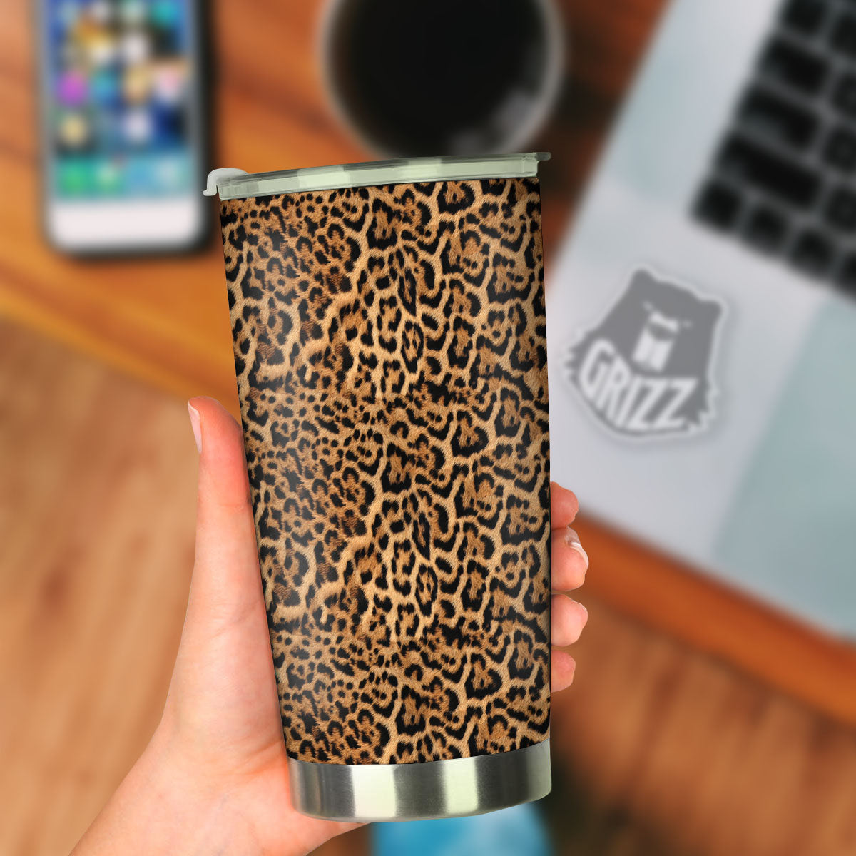 Fur Jaguar Print Pattern Tumbler-grizzshop