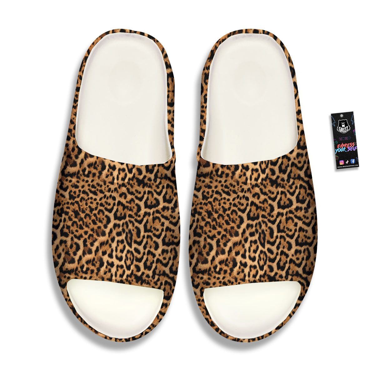Fur Jaguar Print Pattern Sandals-grizzshop