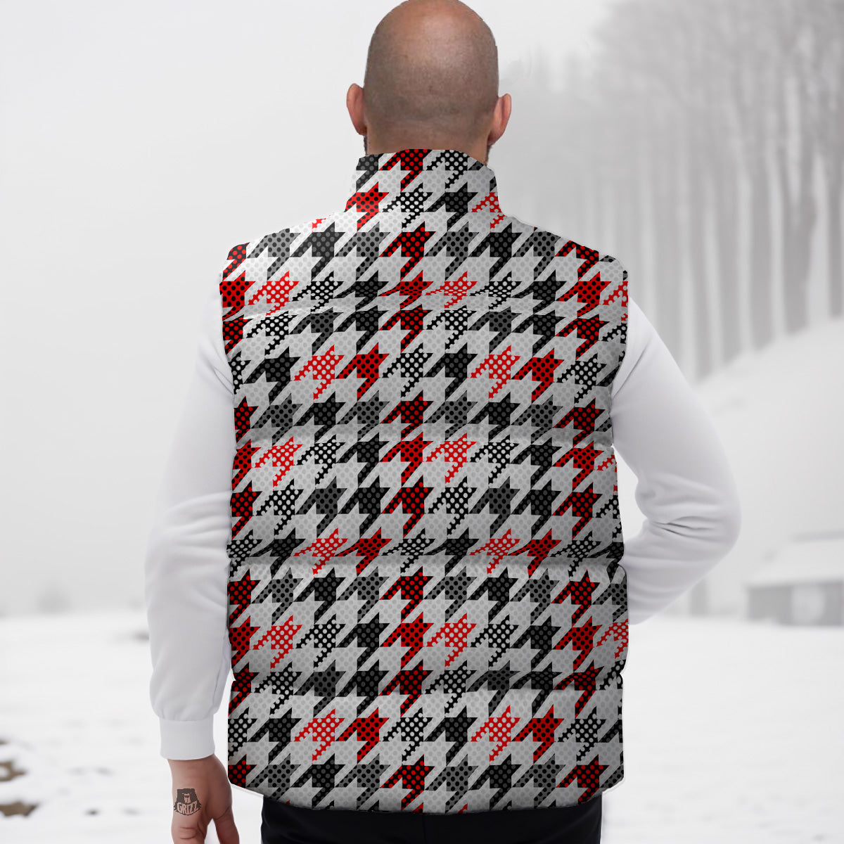 Futhark Norse Runes Scandinavian Viking Pattern Print Down Vest