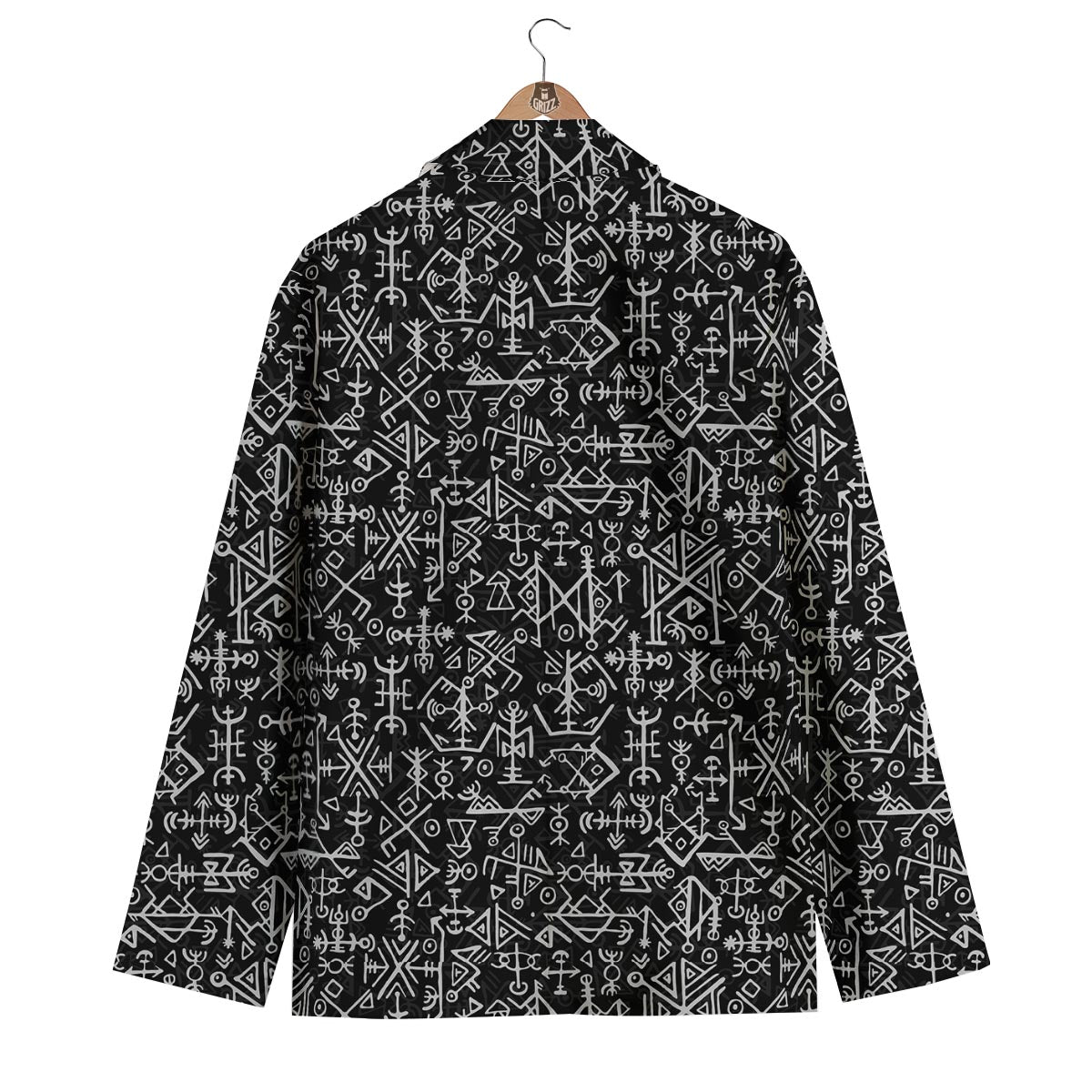 Futhark Norse Runes Scandinavian Viking Pattern Print Men's Blazer-grizzshop
