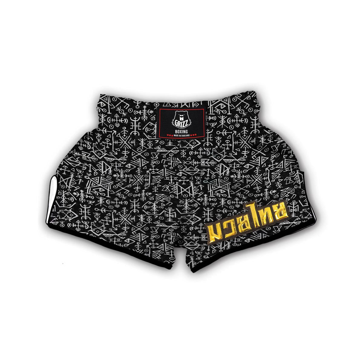 Futhark Norse Runes Scandinavian Viking Pattern Print Muay Thai Boxing Shorts-grizzshop