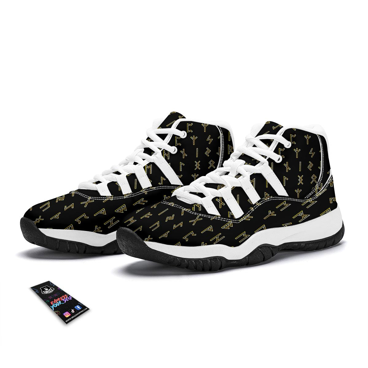 Futhark Runes White Bball Shoes-grizzshop