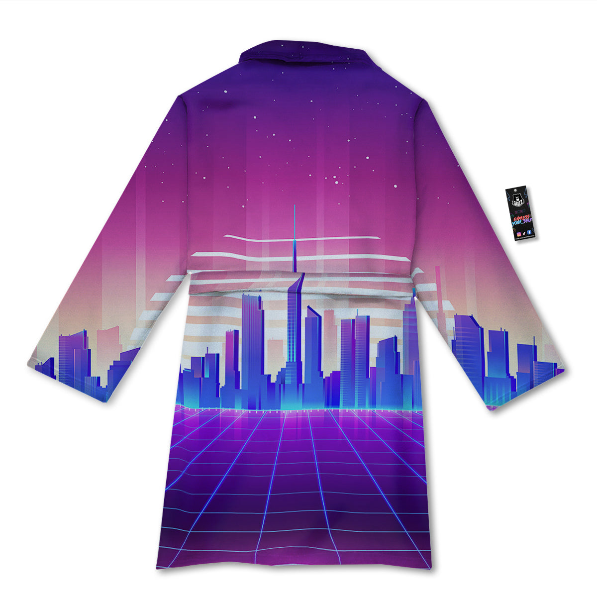 Futuristic City Print Bathrobe-grizzshop
