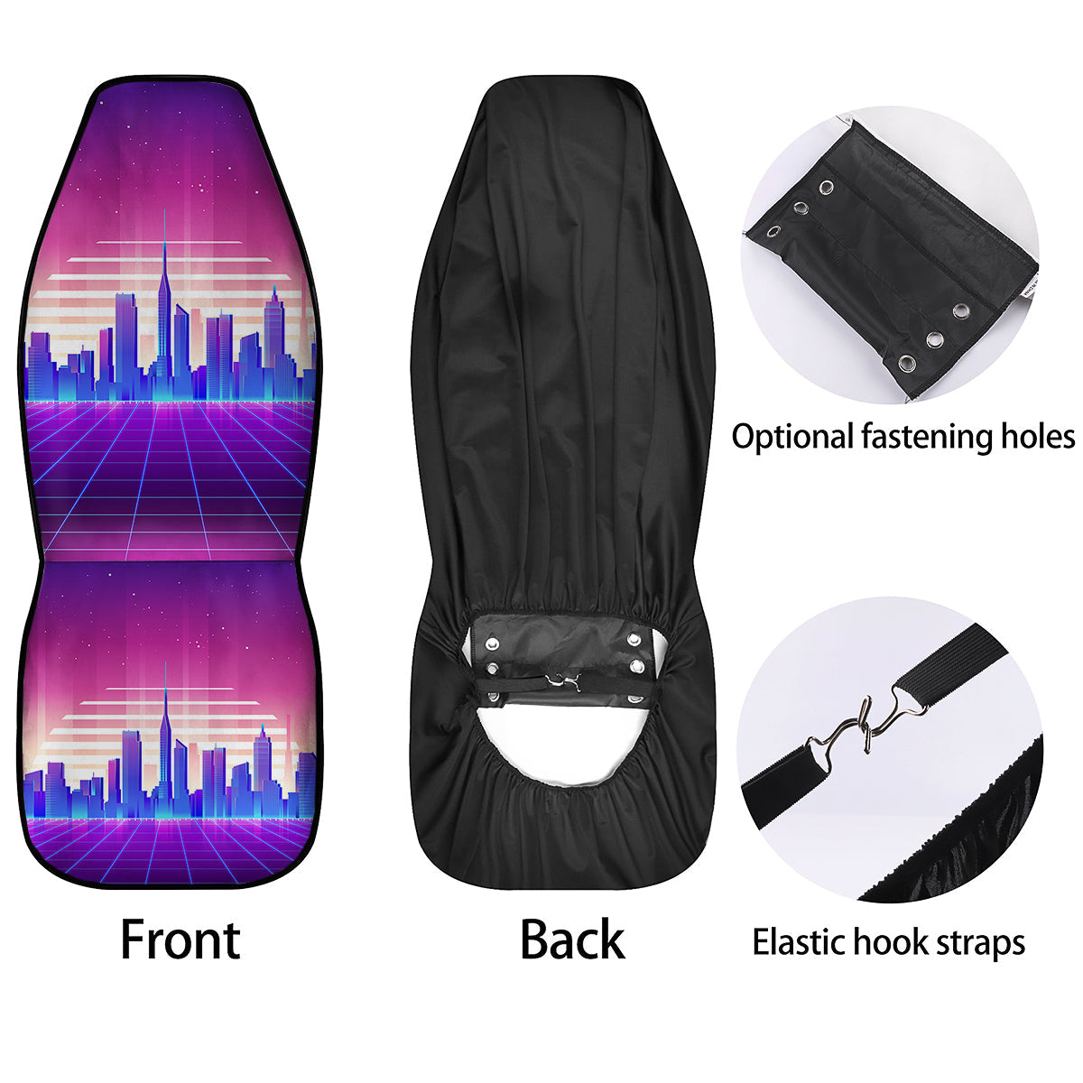 Futuristic City Print Car Seat Covers-grizzshop