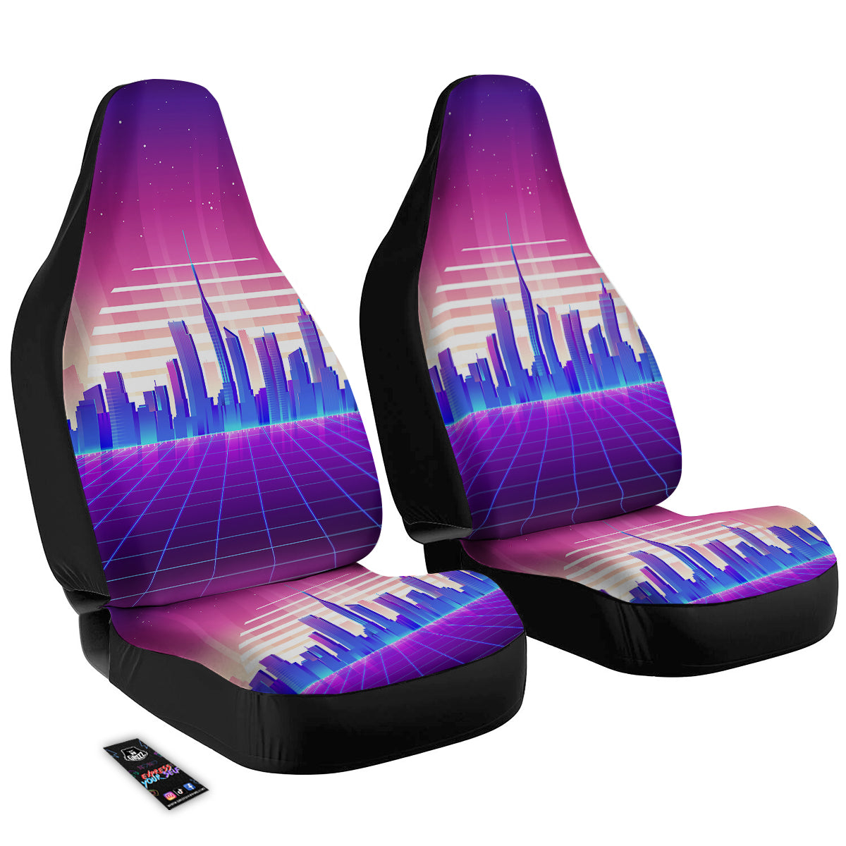 Futuristic City Print Car Seat Covers-grizzshop