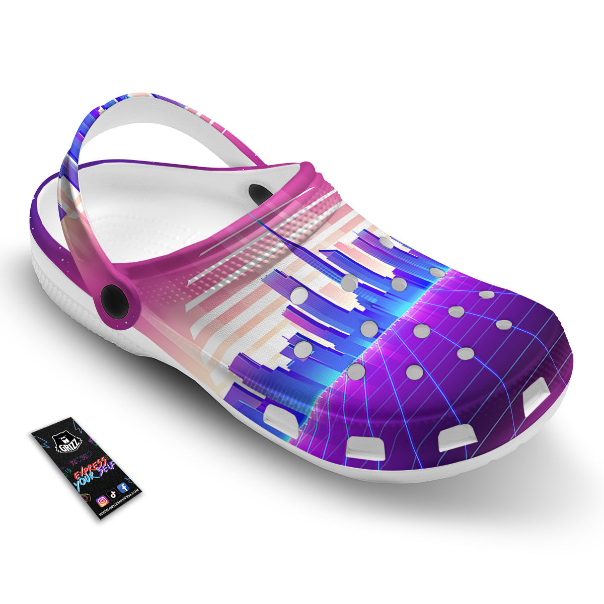 Futuristic City Print Clog-grizzshop