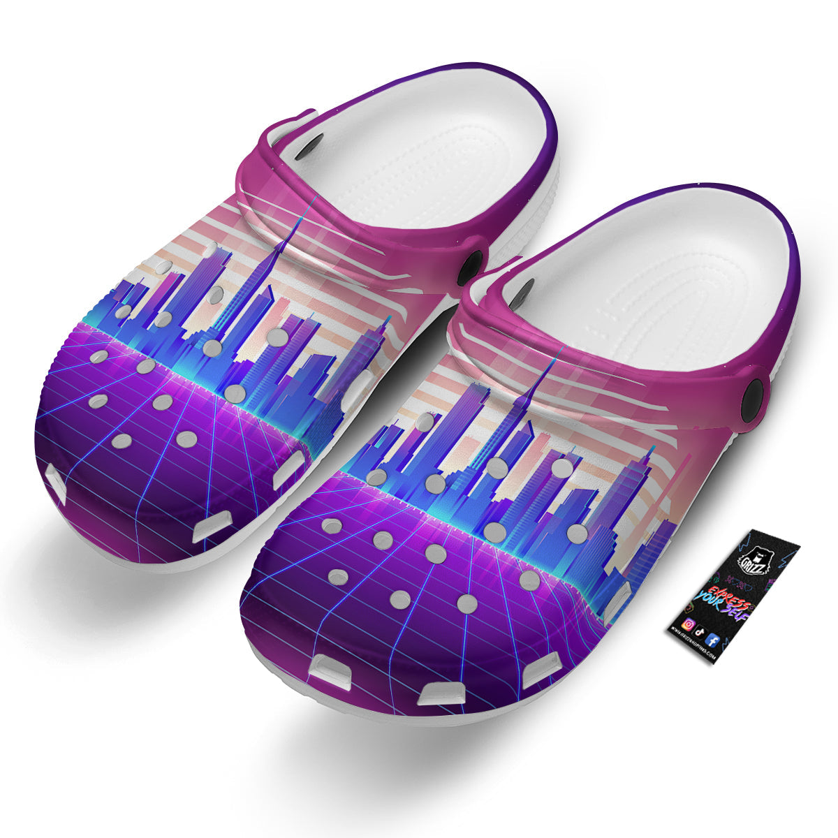 Futuristic City Print Clog-grizzshop