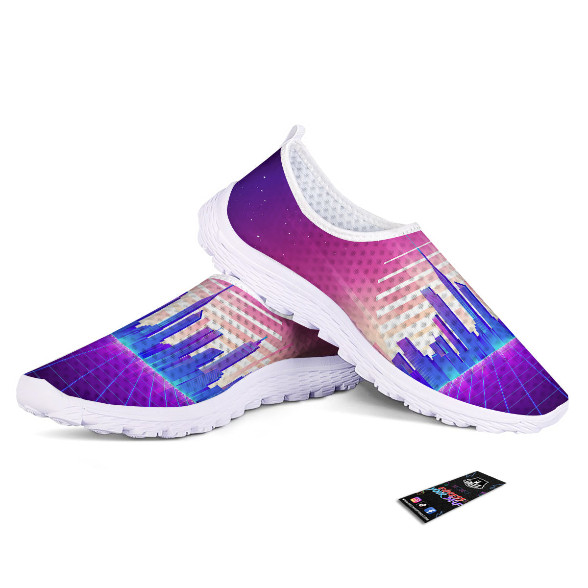 Futuristic City Print Nurse Shoes-grizzshop