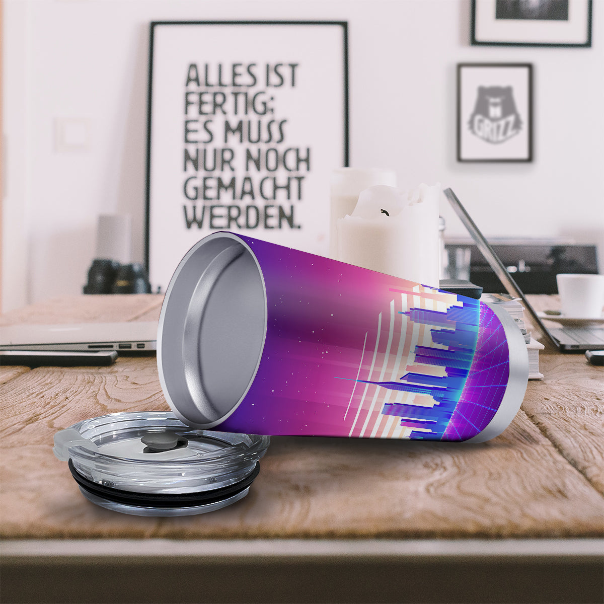 Futuristic City Print Tumbler-grizzshop