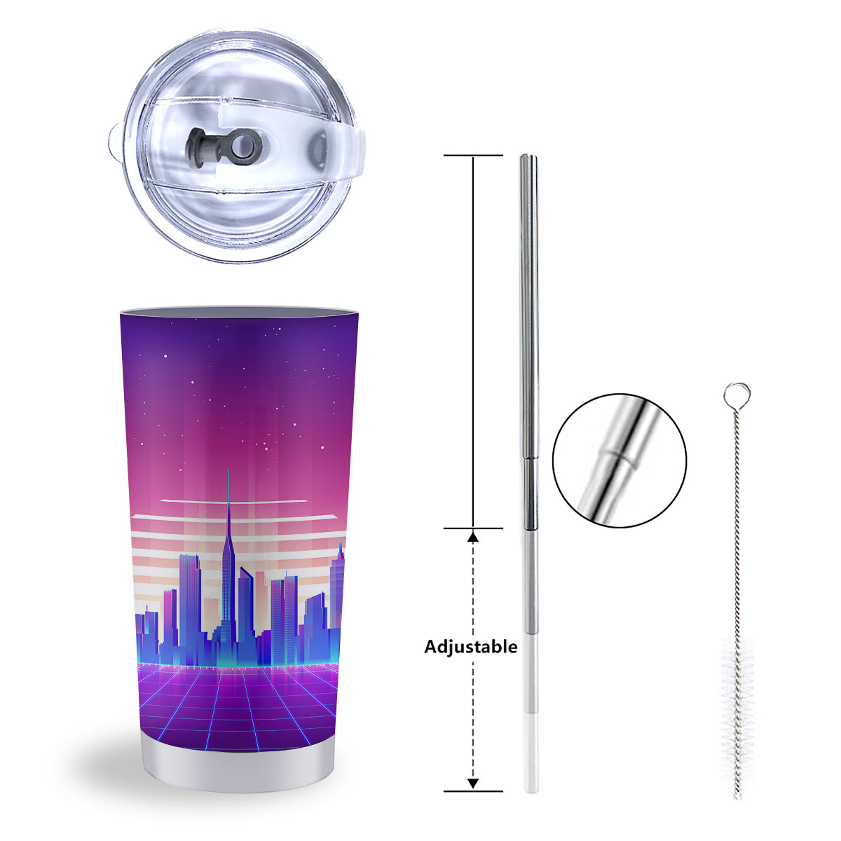 Futuristic City Print Tumbler-grizzshop