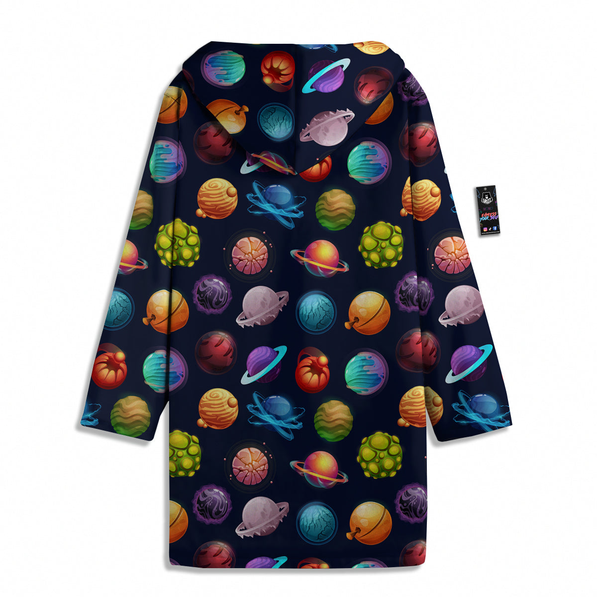 Futuristic Planets And Stars Colorful Print Pattern Men's Windbreaker Jacket-grizzshop